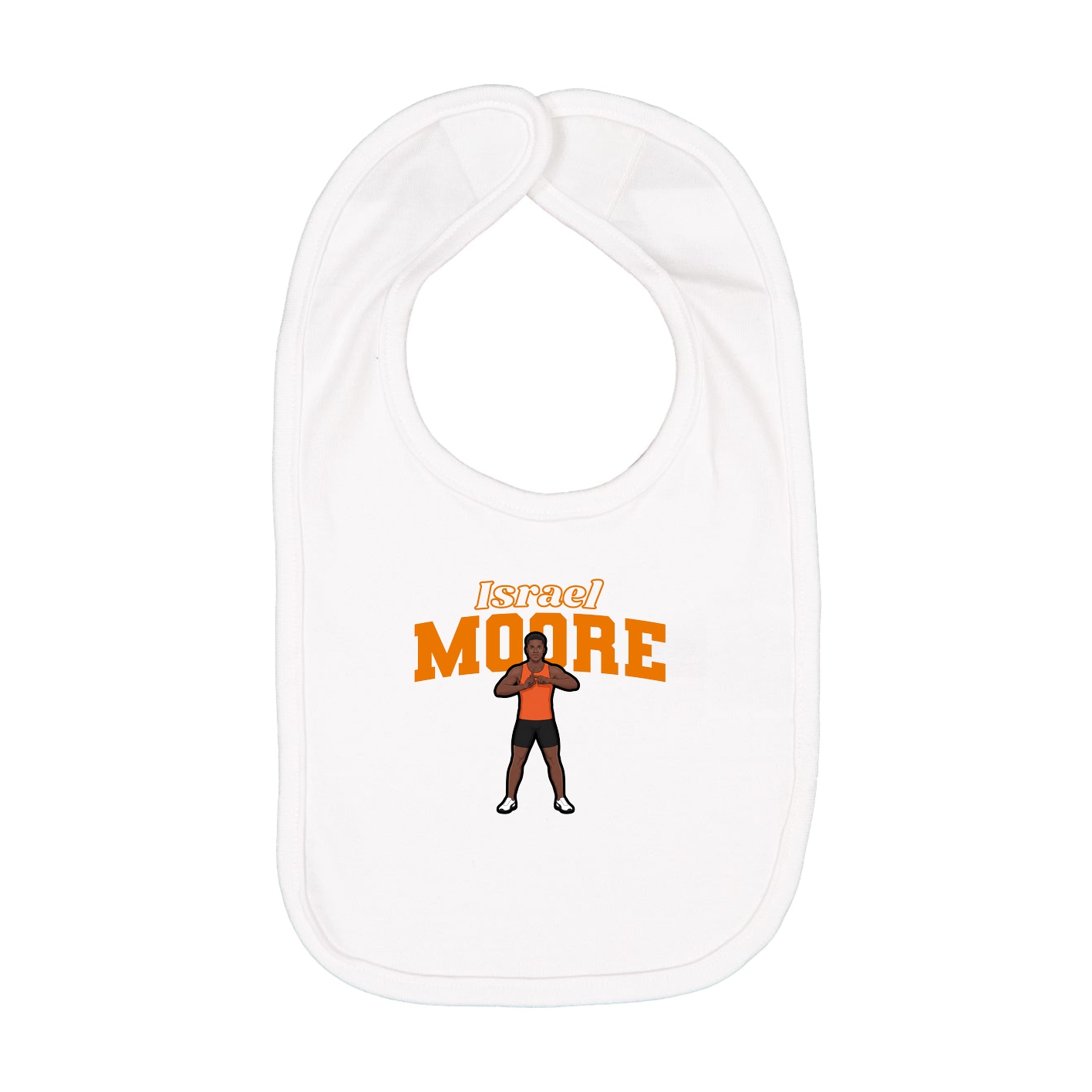 Infant Bib — Name Arch in White