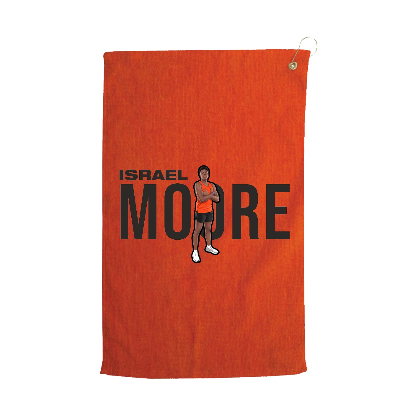 Golf Towel — Player Name in Orange