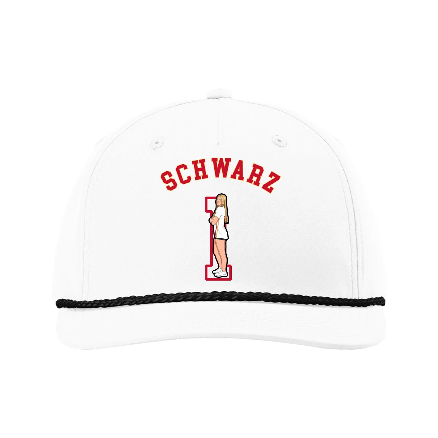 Five-Panel Classic Rope Cap — Shirsey Arch in White