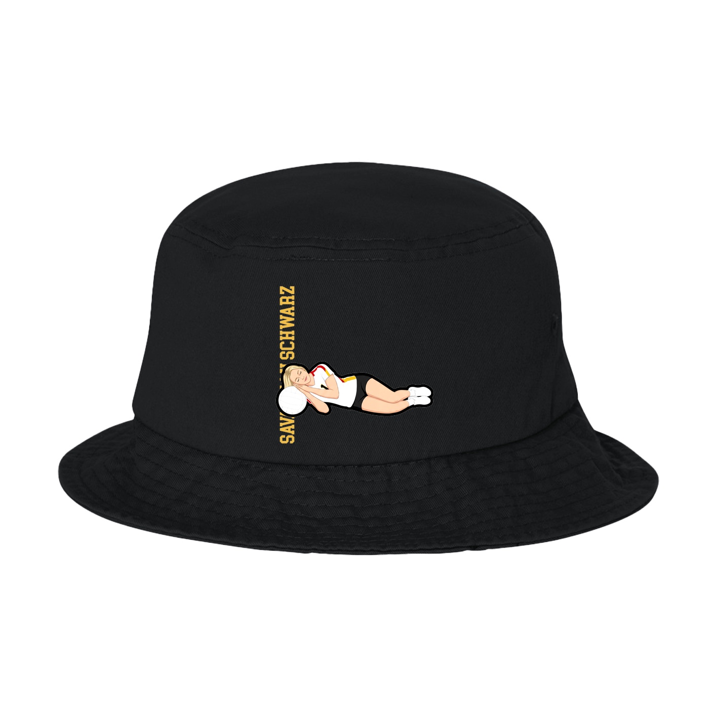 Bucket Cap — Name Vertical in Black