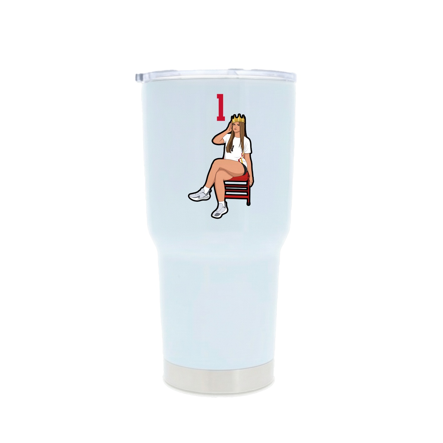 30oz Stainless Steel Tumbler — Number Top in White