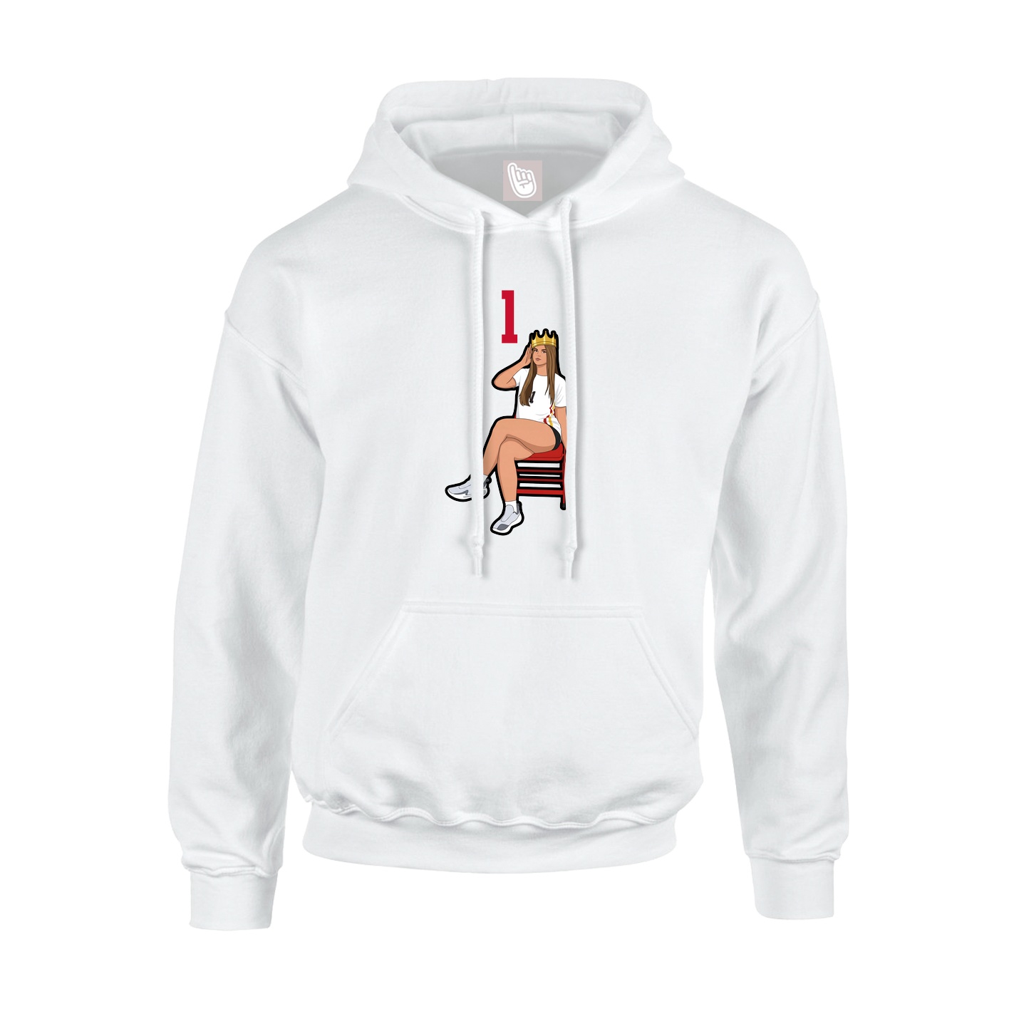 Youth Hoodie — Number Top in White