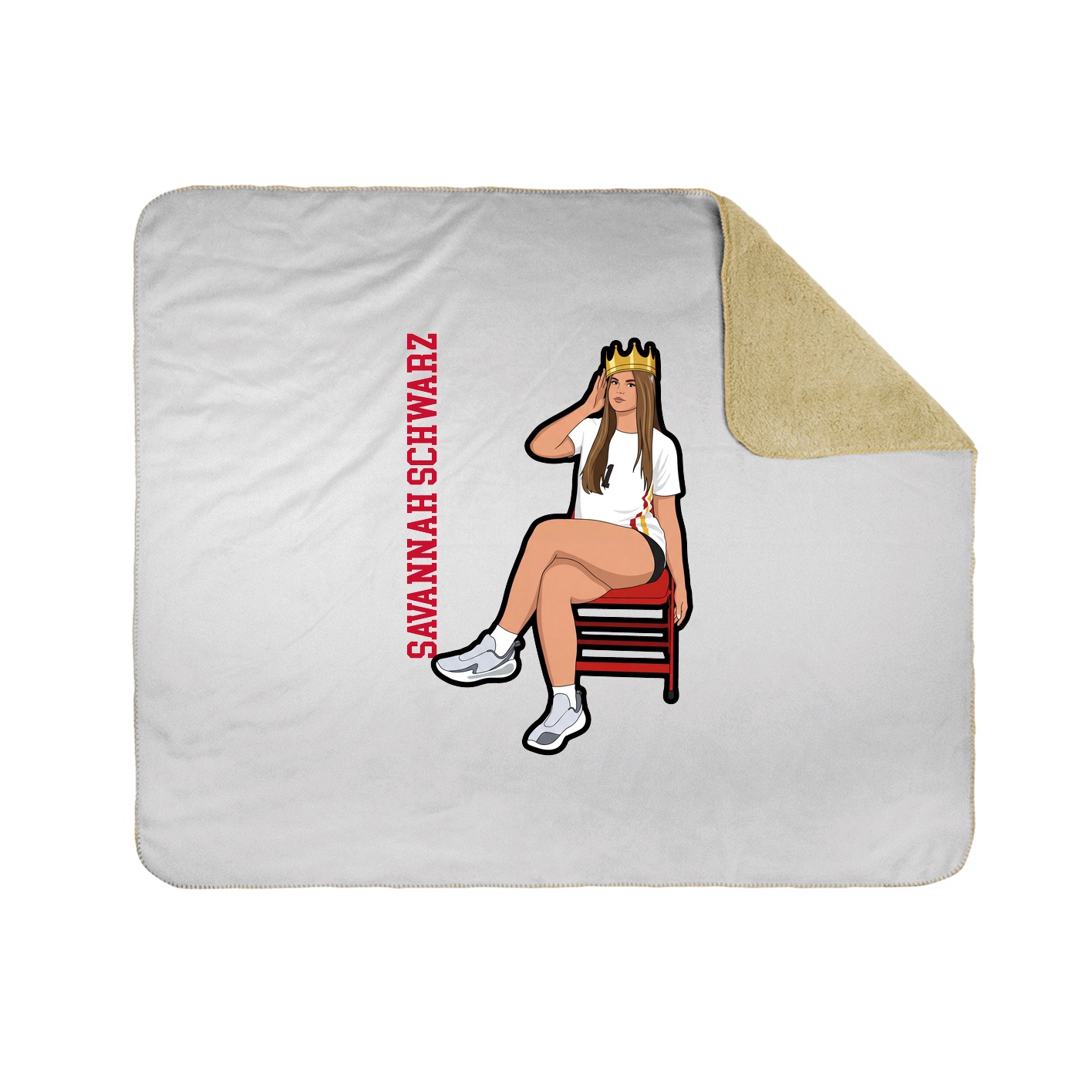 Throw Blanket — Name Vertical in White