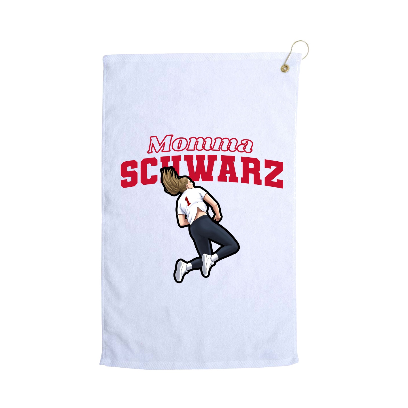 Golf Towel — Mothers Day Block in White