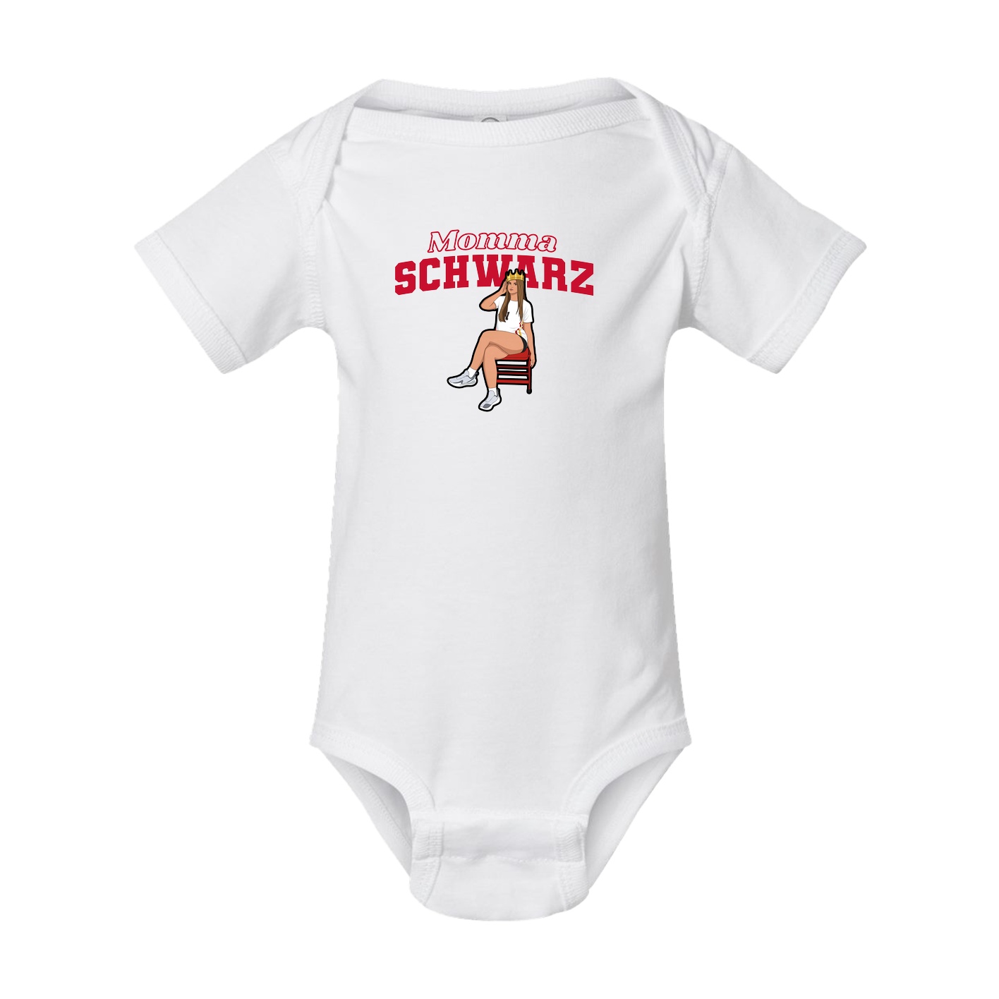 Baby Onesie — Mothers Day Block in White