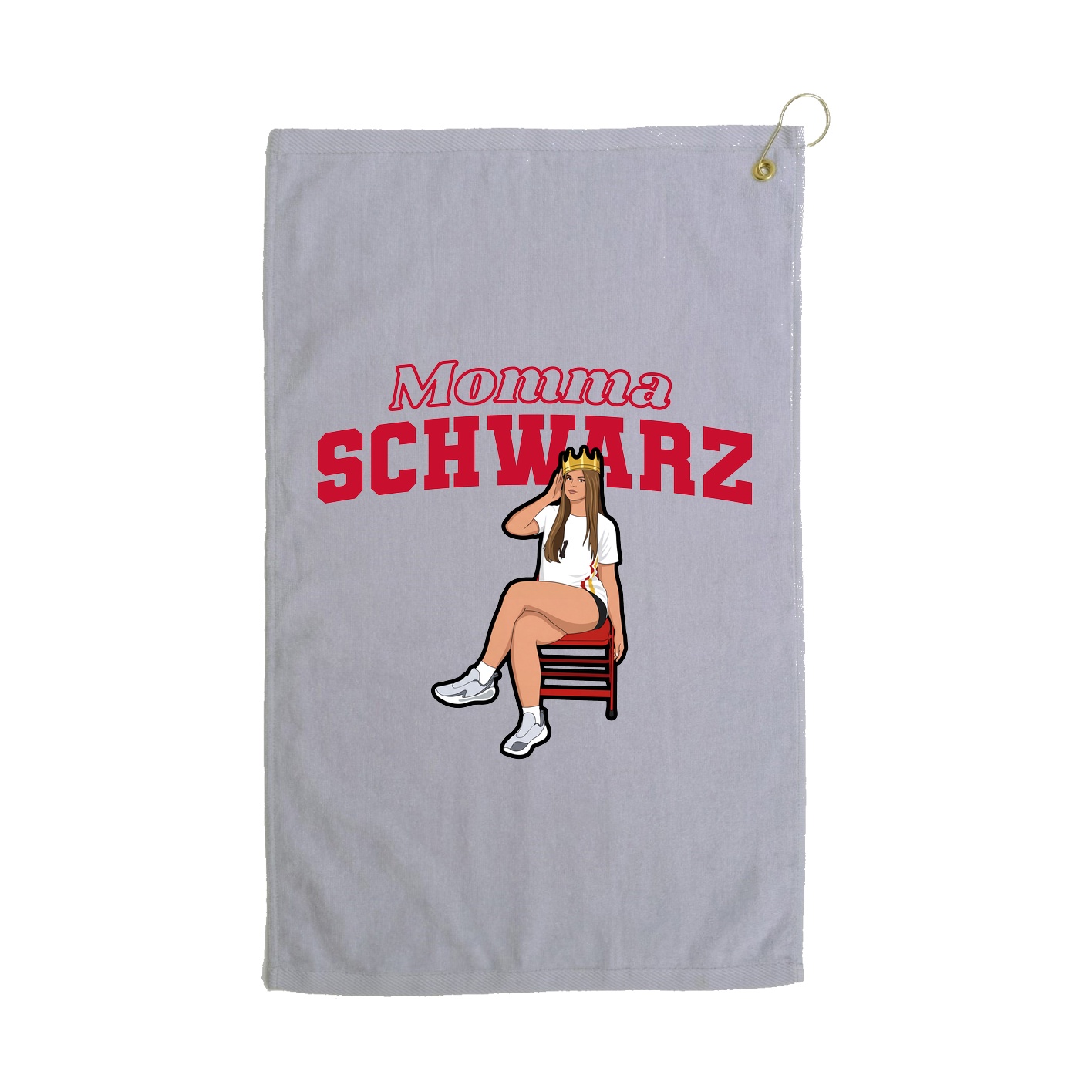 Golf Towel — Mothers Day Block in Grey