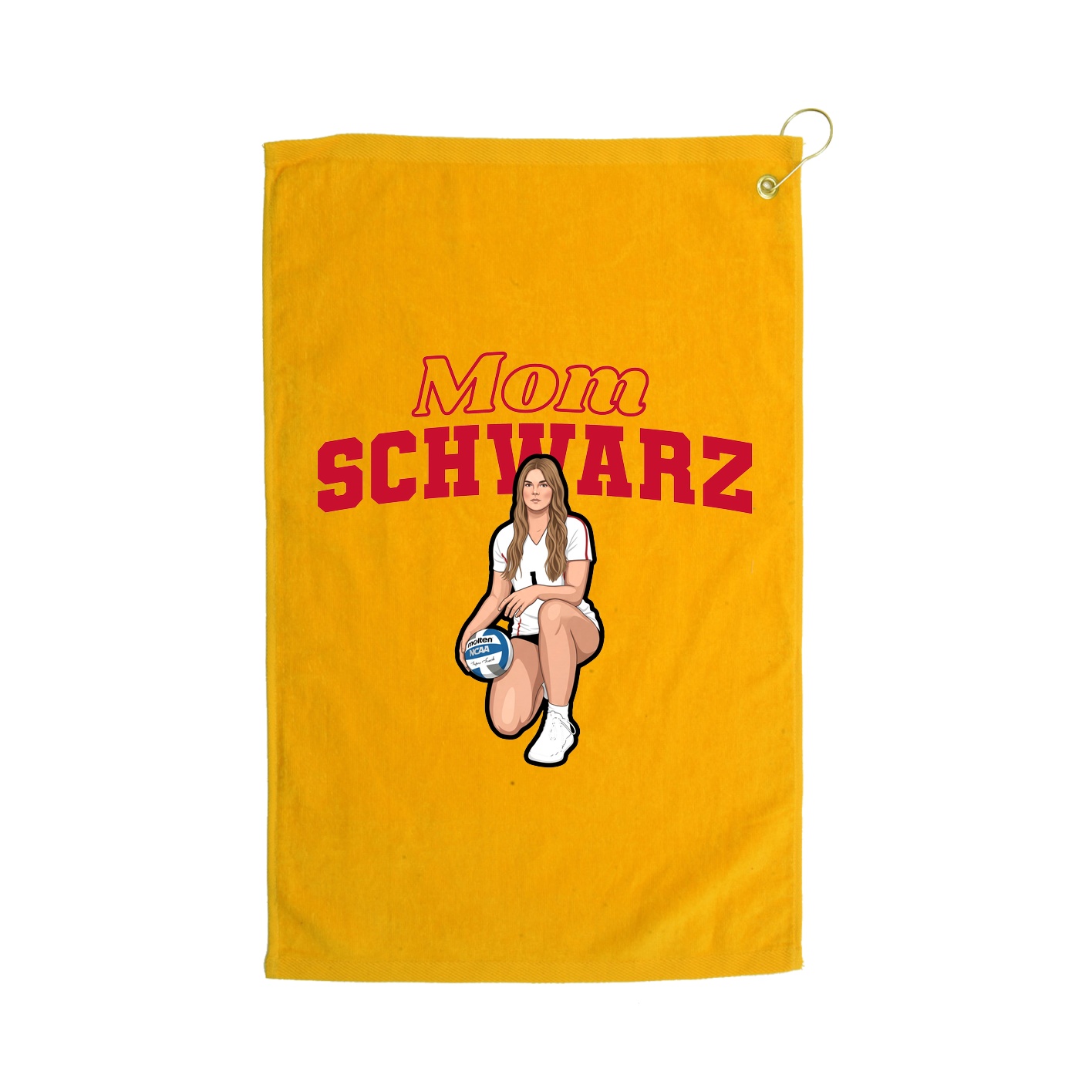 Golf Towel — Mothers Day Block in Gold