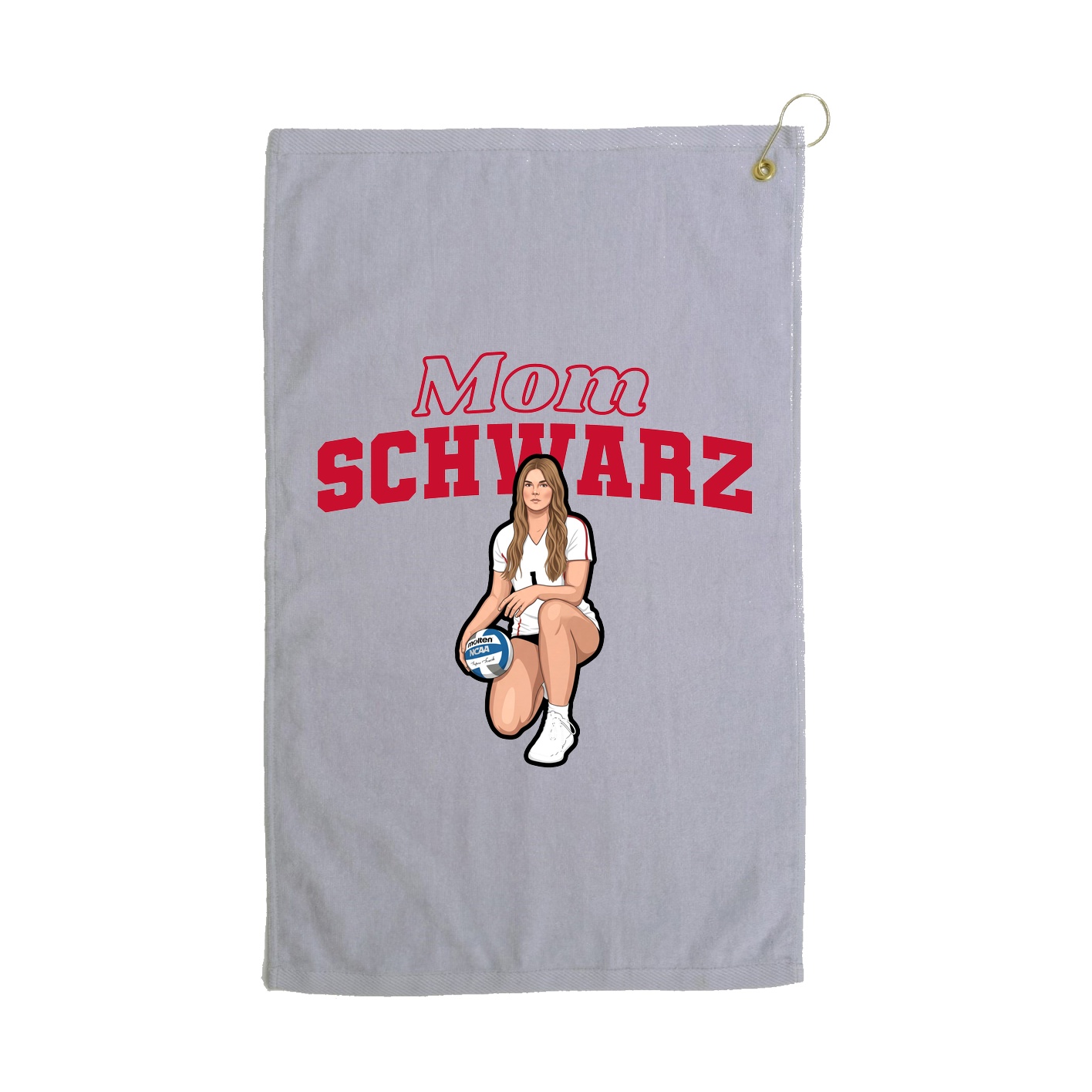 Golf Towel — Mothers Day Block in Grey