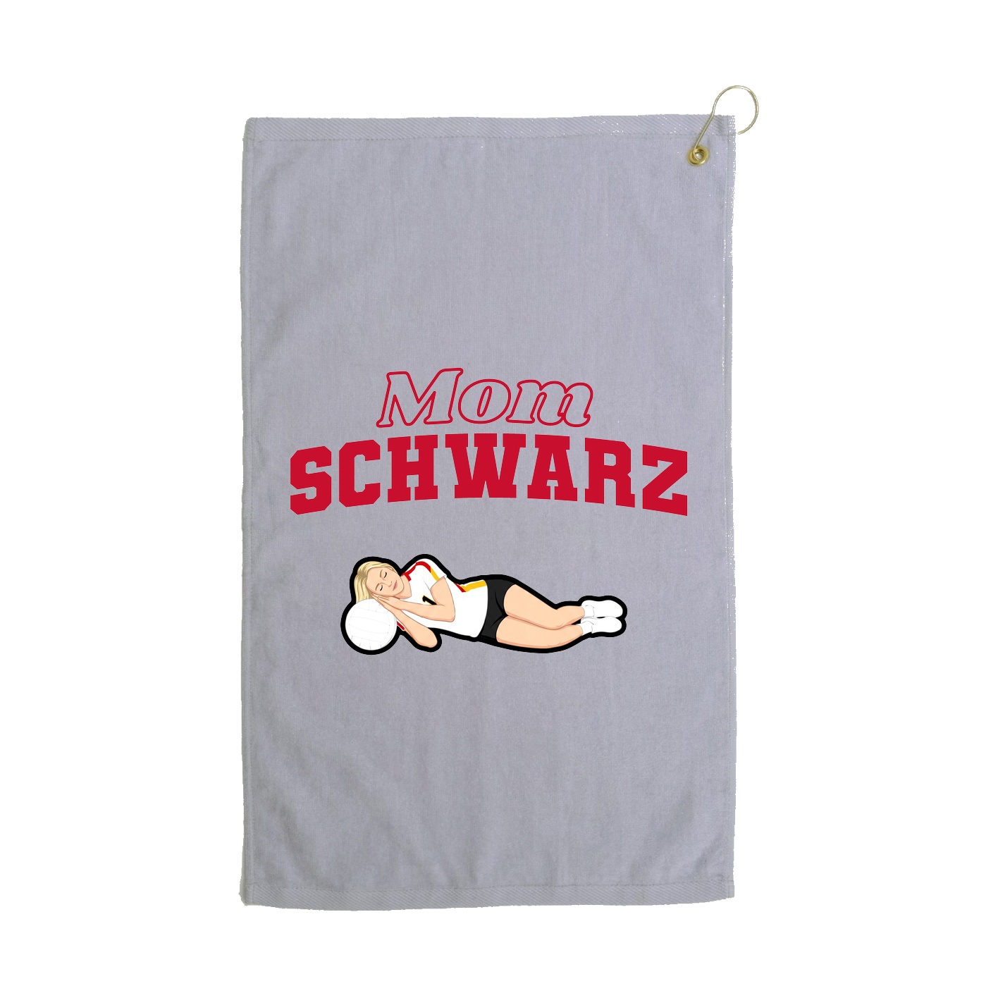 Golf Towel — Mothers Day Block in Grey