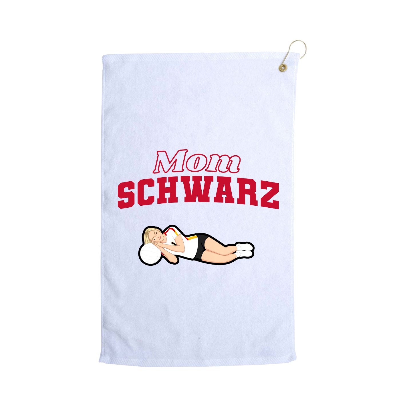 Golf Towel — Mothers Day Block in White
