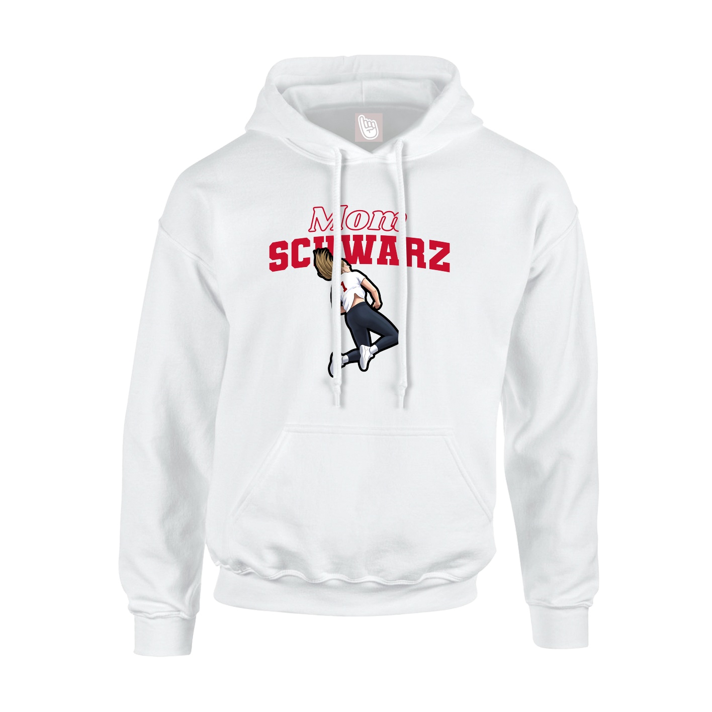 Youth Hoodie — Mothers Day Block in White