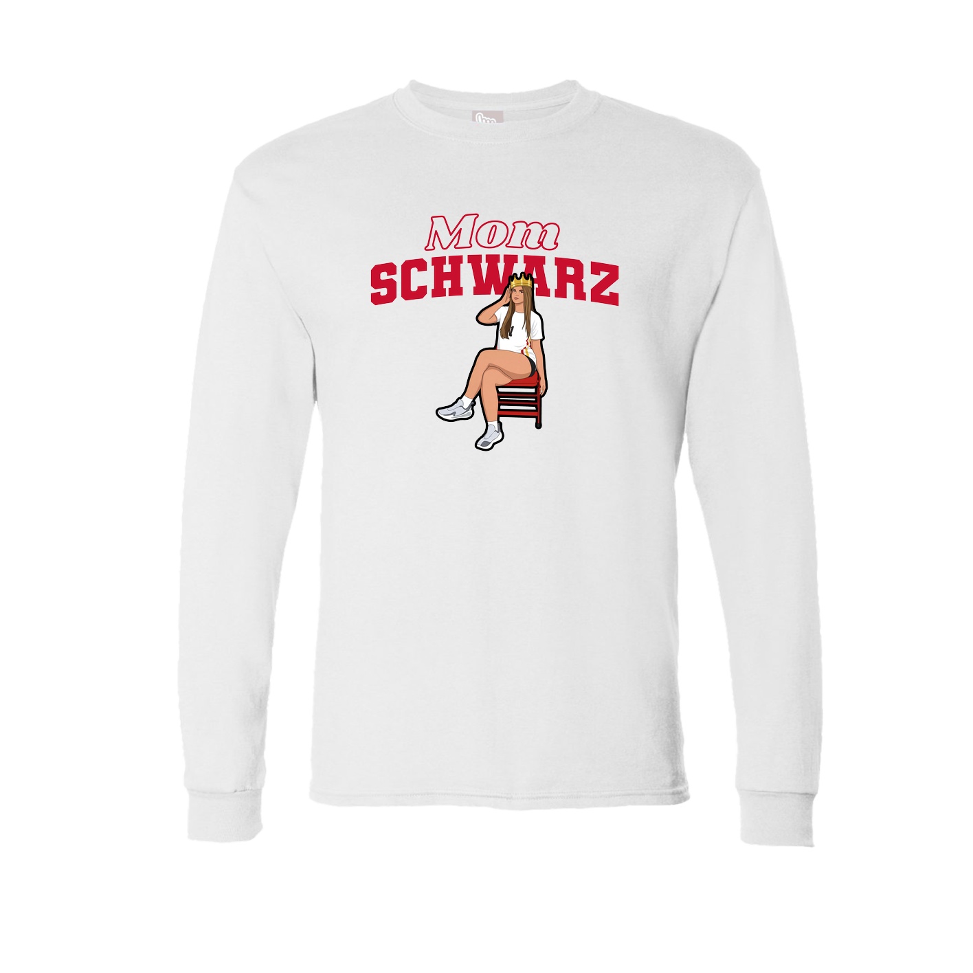 Long Sleeve Tee — Mothers Day Block in White
