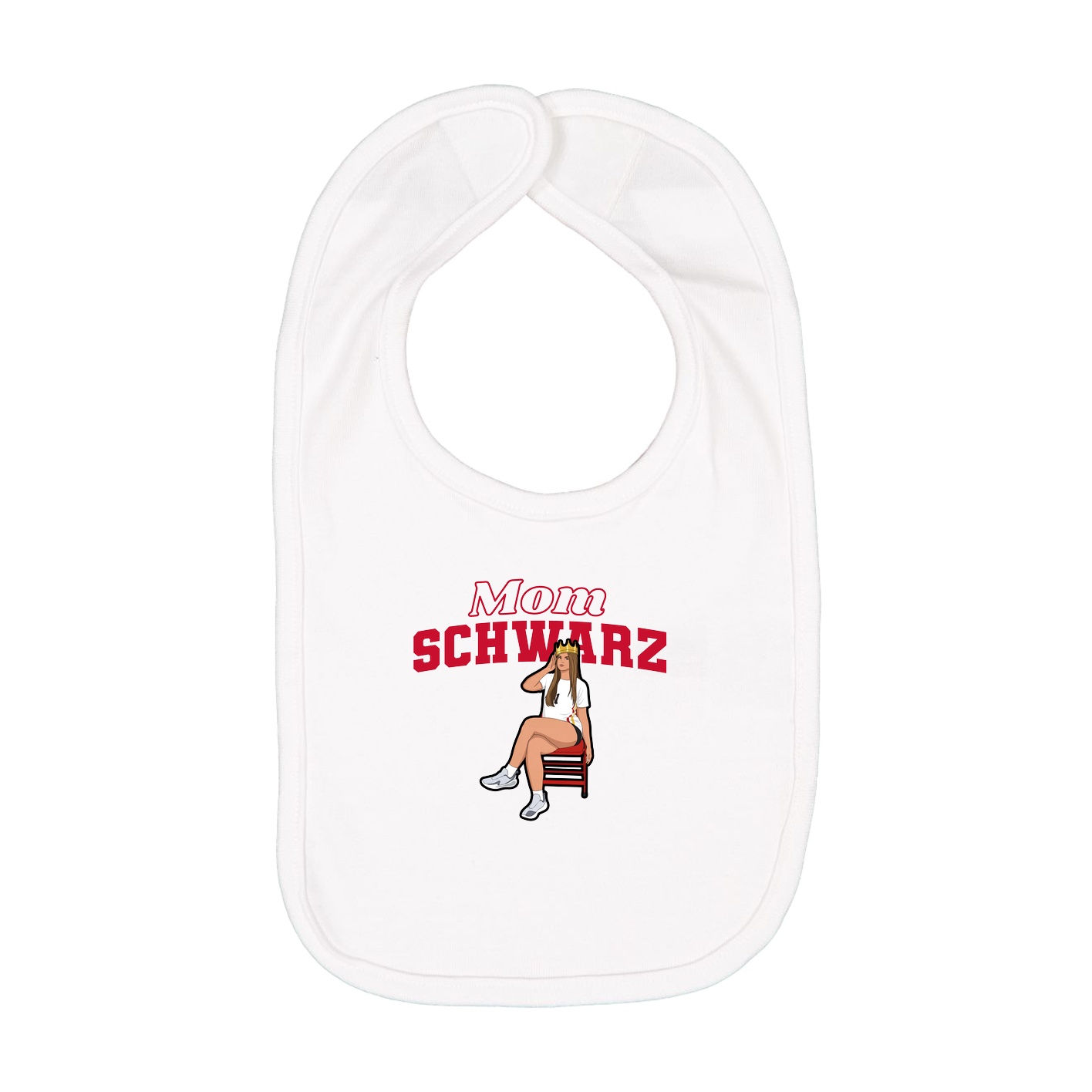 Infant Bib — Mothers Day Block in White