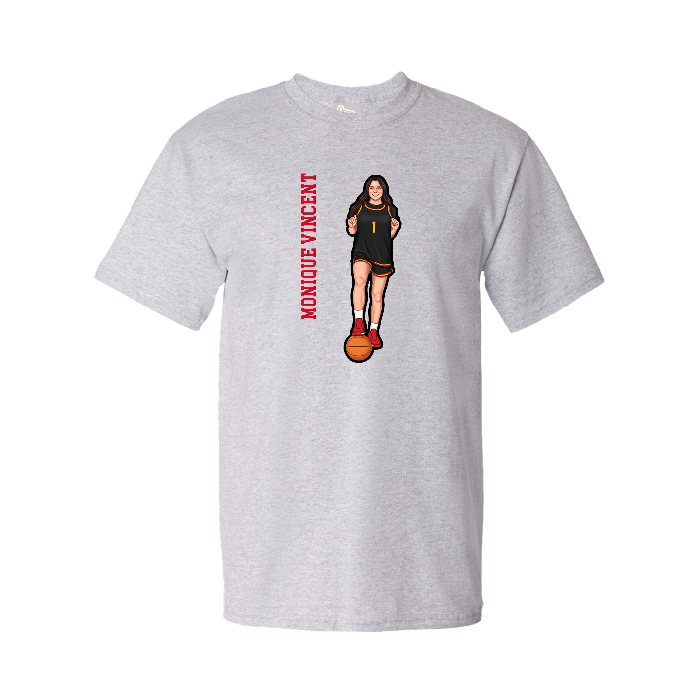 Tee — Name Vertical in Grey