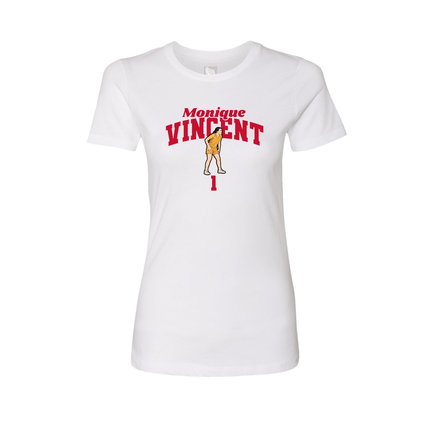 Fitted Women's Tee — Signature Arch in White