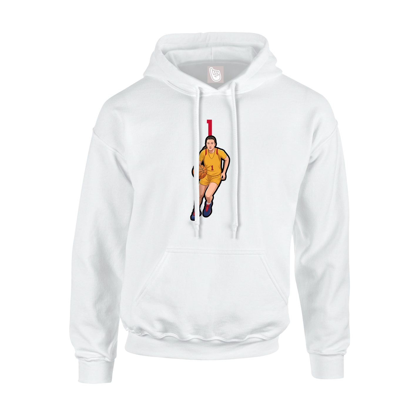 Youth Hoodie — Number Top in White