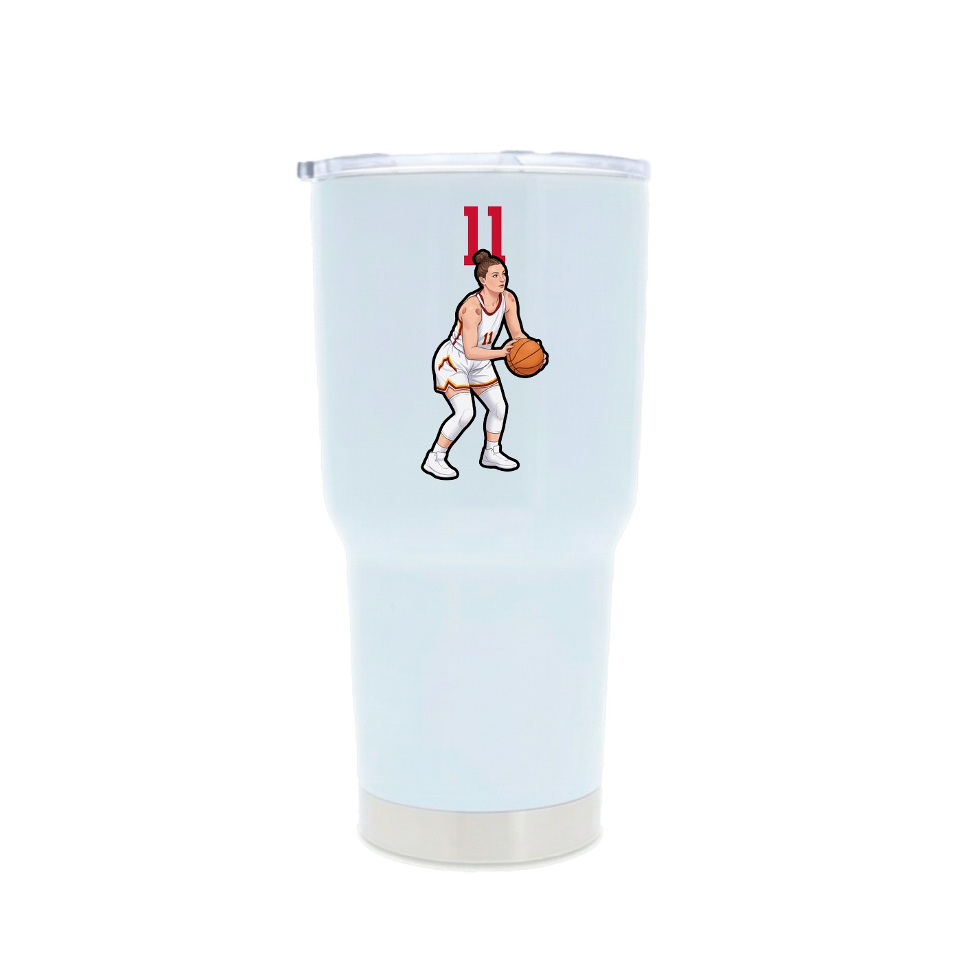 30oz Stainless Steel Tumbler — Number Top in White