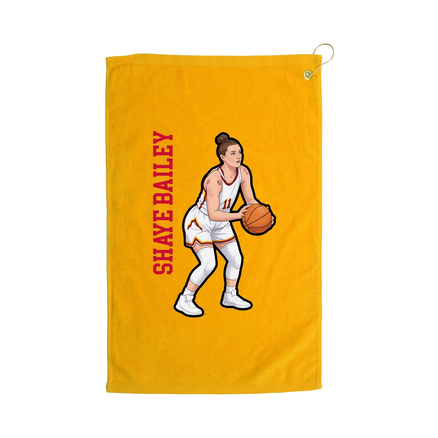 Golf Towel — Name Vertical in Gold