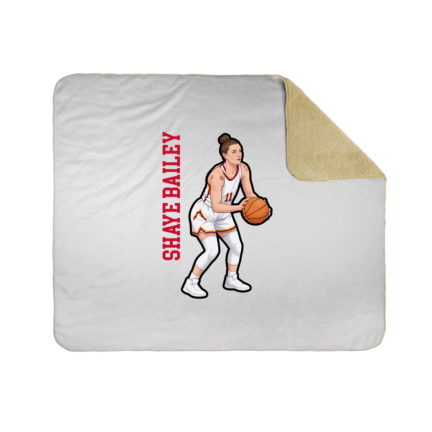 Throw Blanket — Name Vertical in White