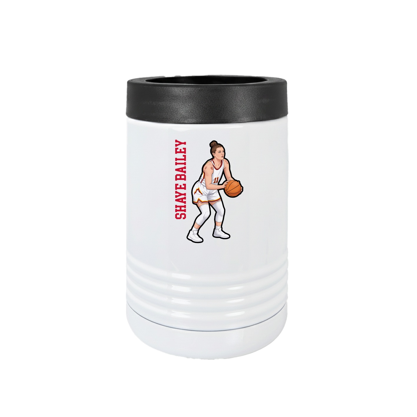 Beverage Holder — Name Vertical in White