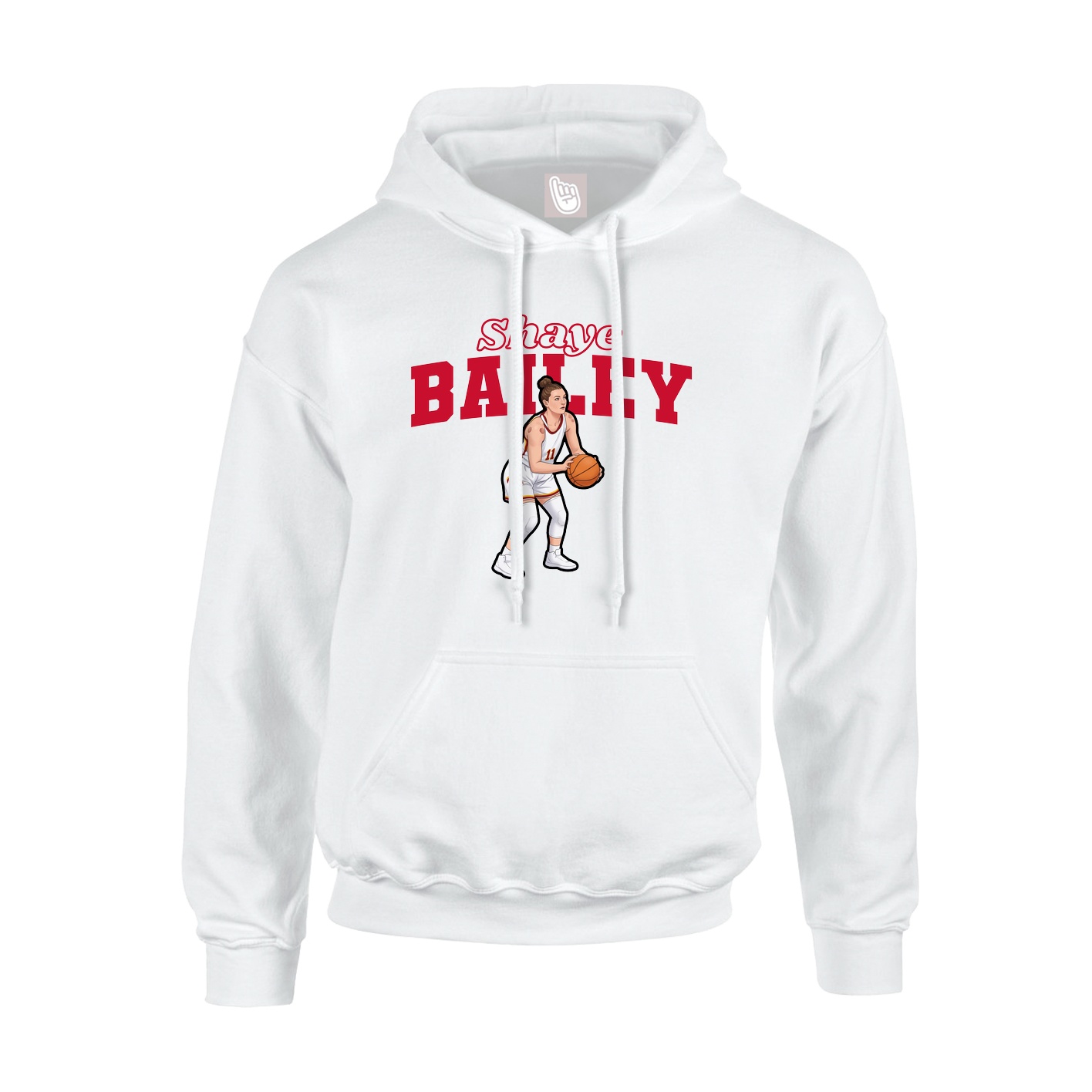 Youth Hoodie — Name Arch in White