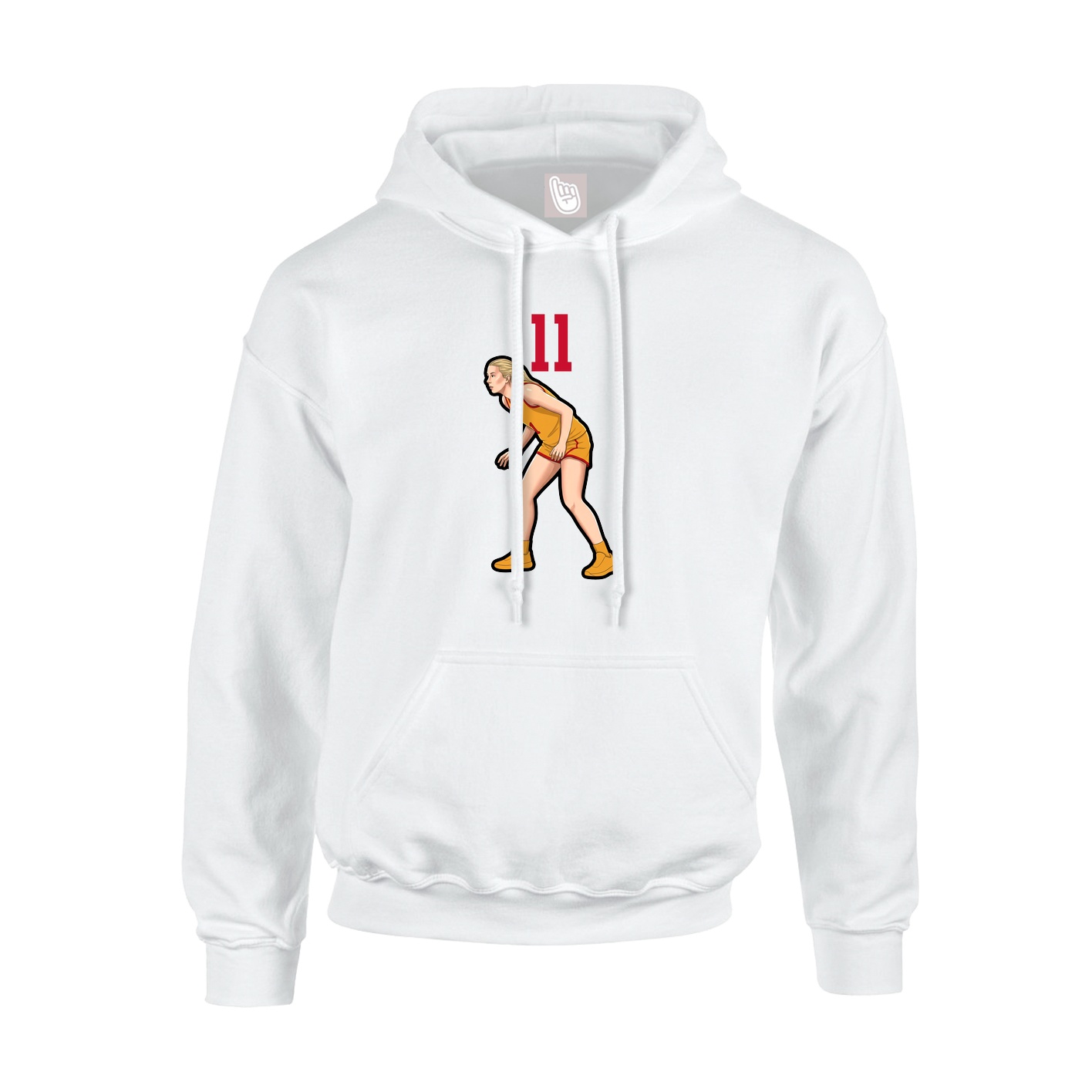 Youth Hoodie — Number Top in White