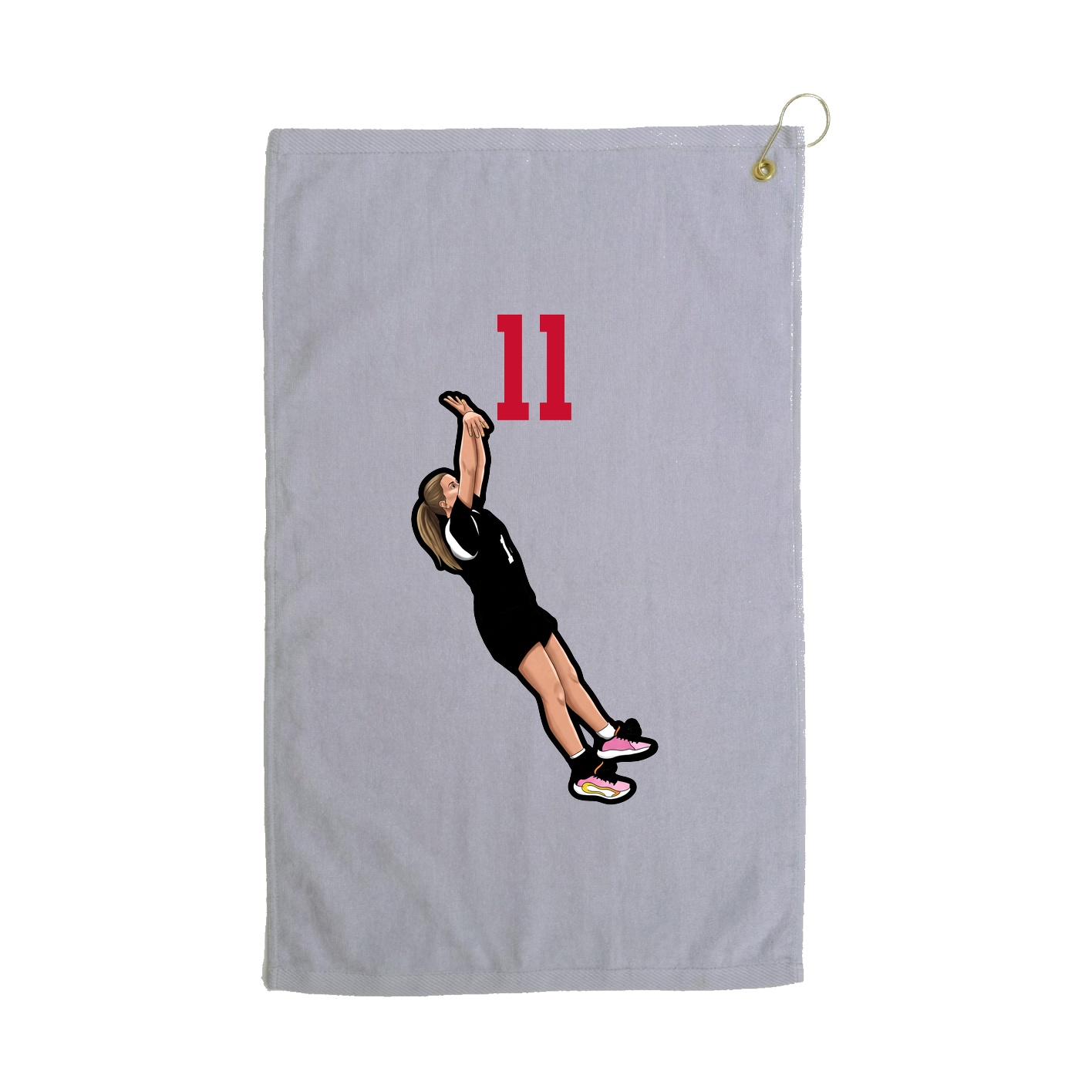 Golf Towel — Number Top in Grey