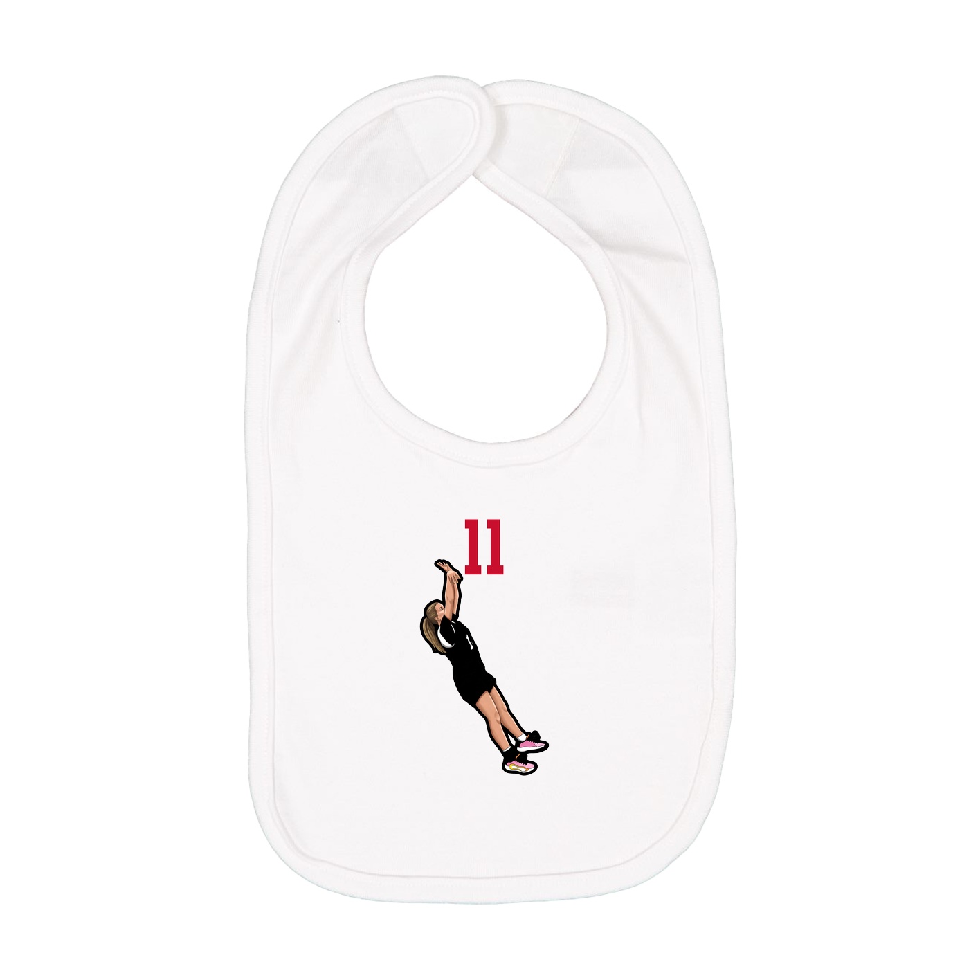 Infant Bib — Number Top in White
