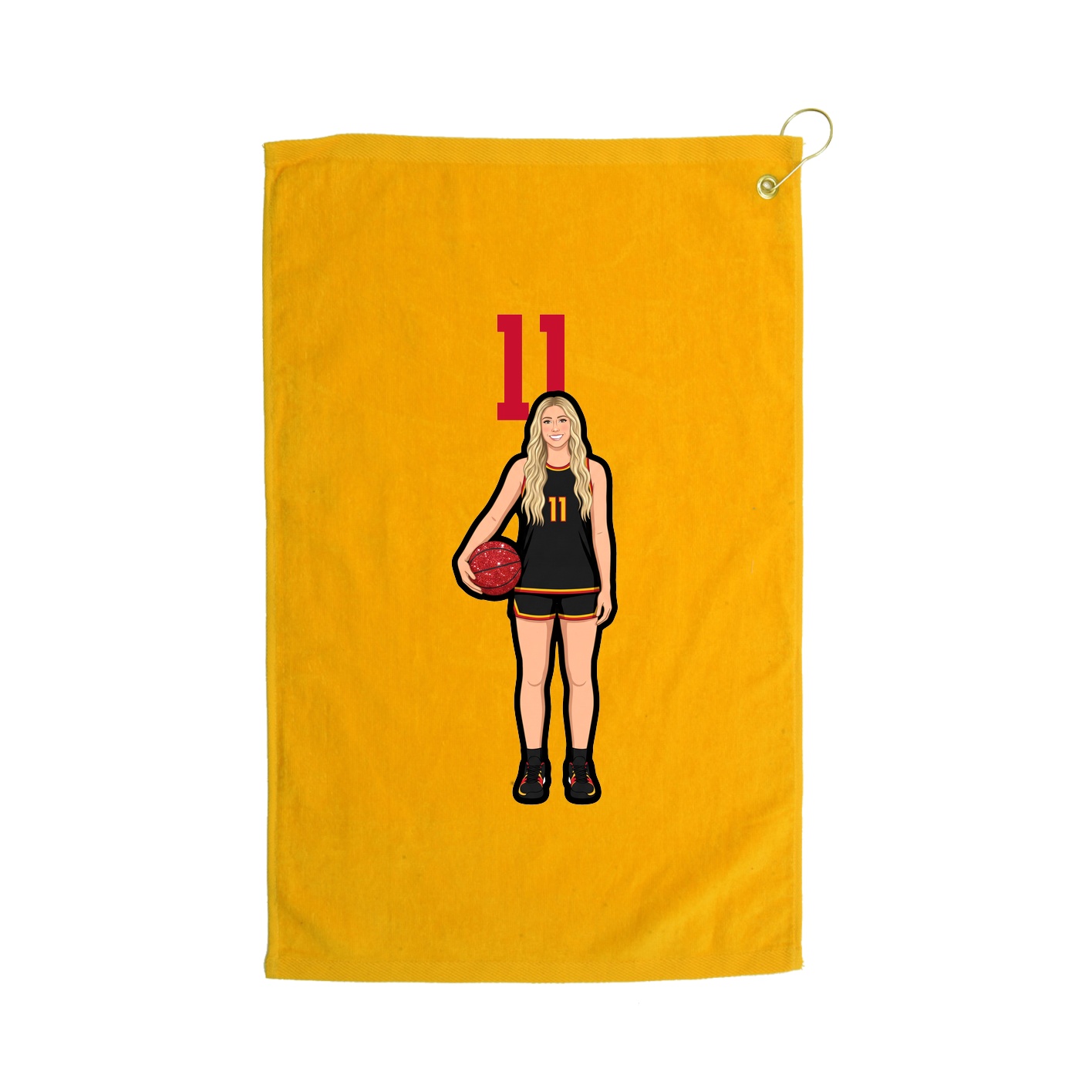 Golf Towel — Number Top in Gold