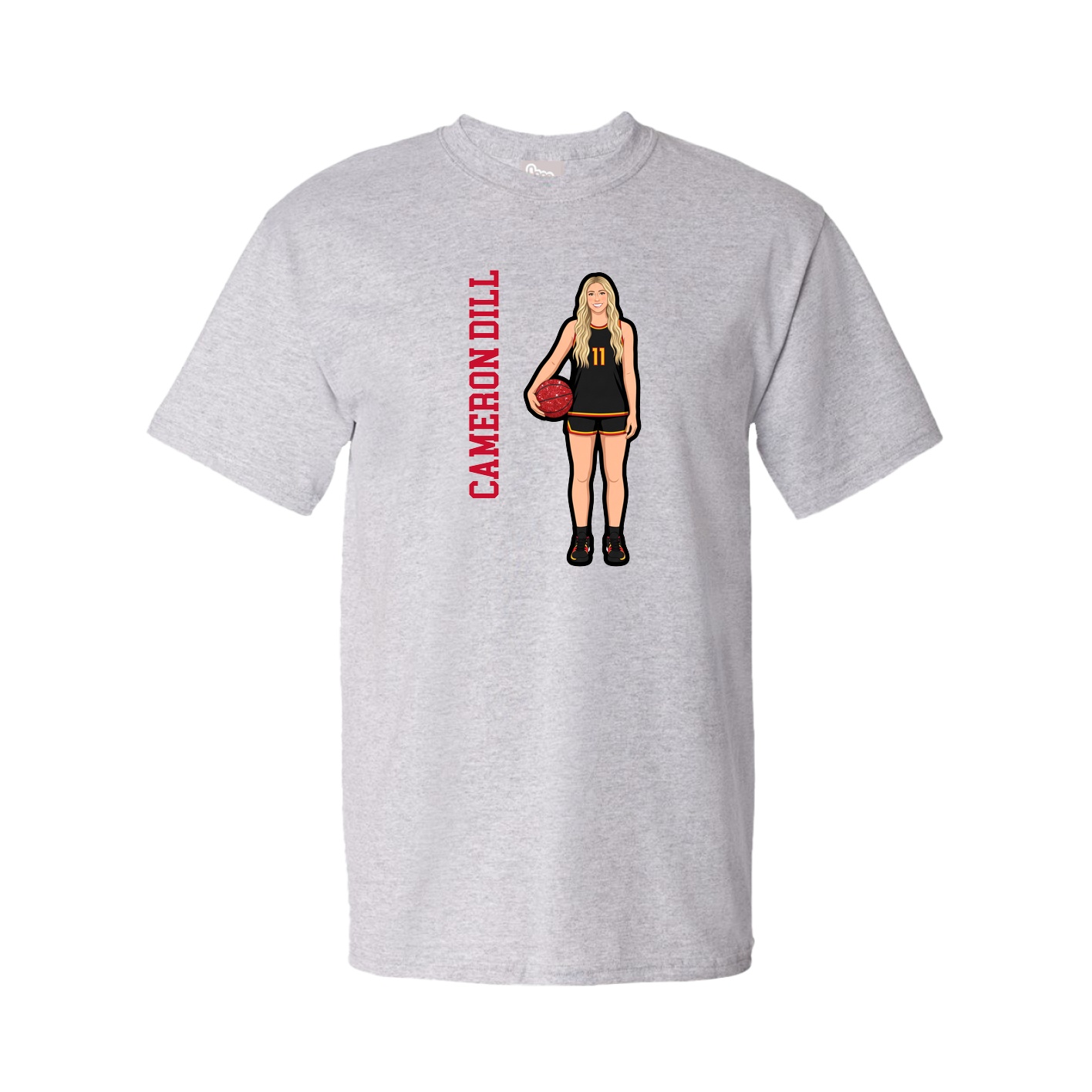 Tee — Name Vertical in Grey