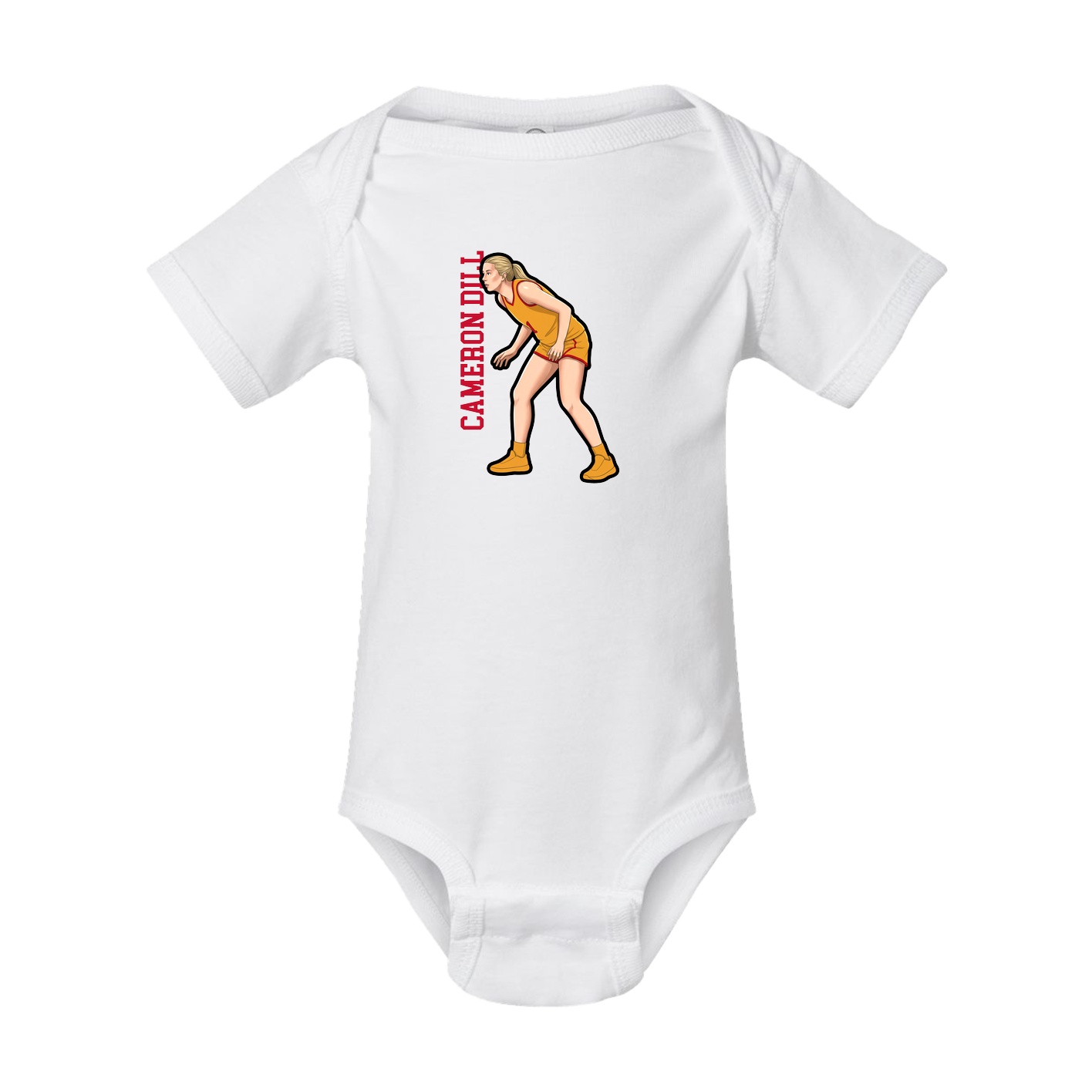 Baby Onesie — Name Vertical in White