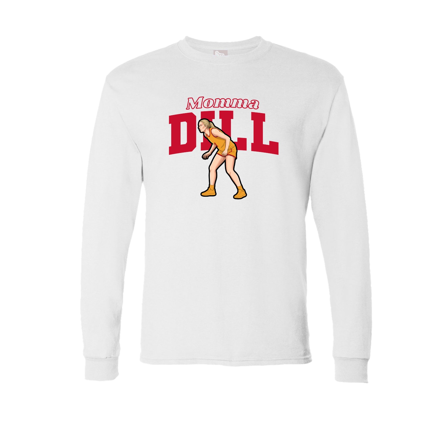 Long Sleeve Tee — Mothers Day Block in White