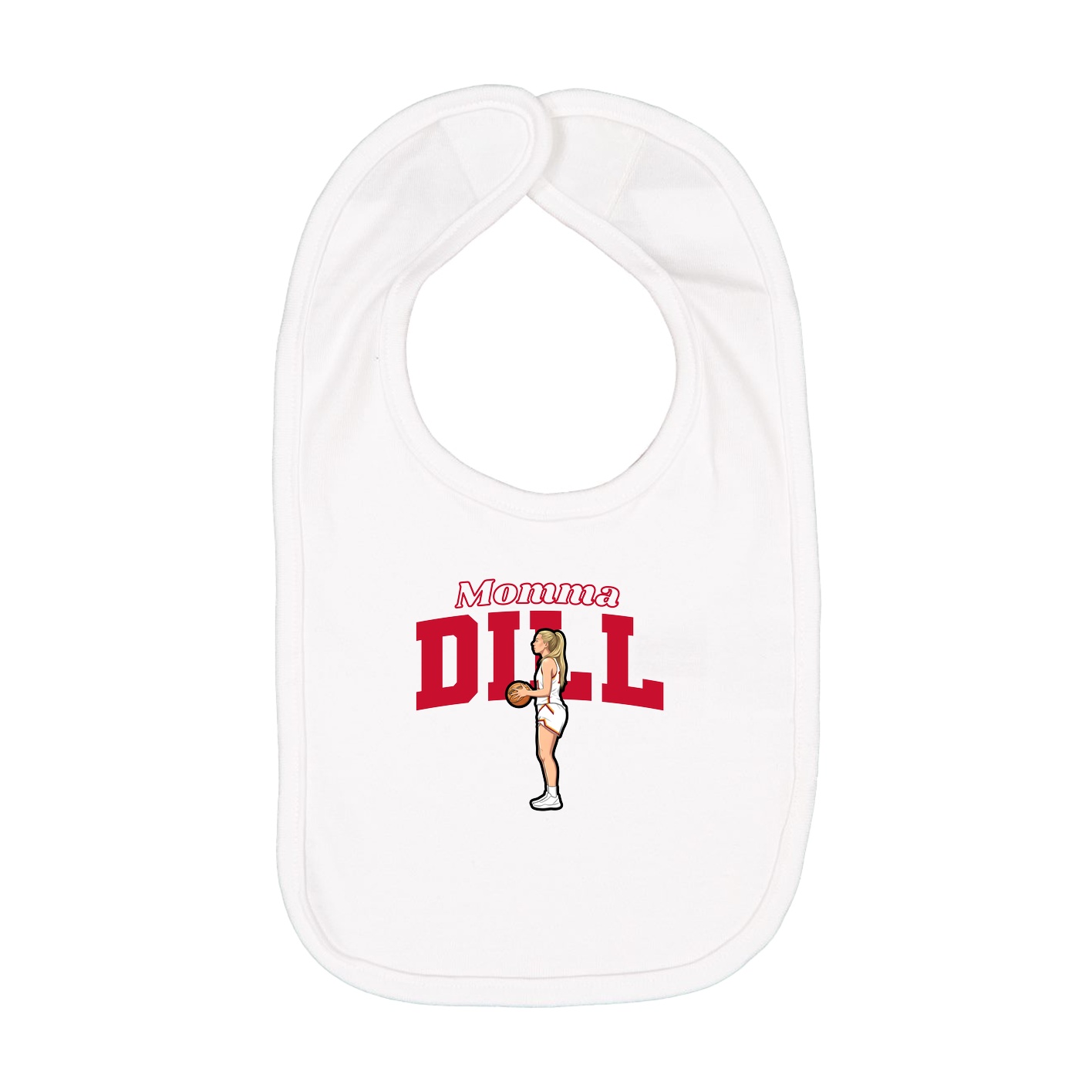 Infant Bib — Mothers Day Block in White