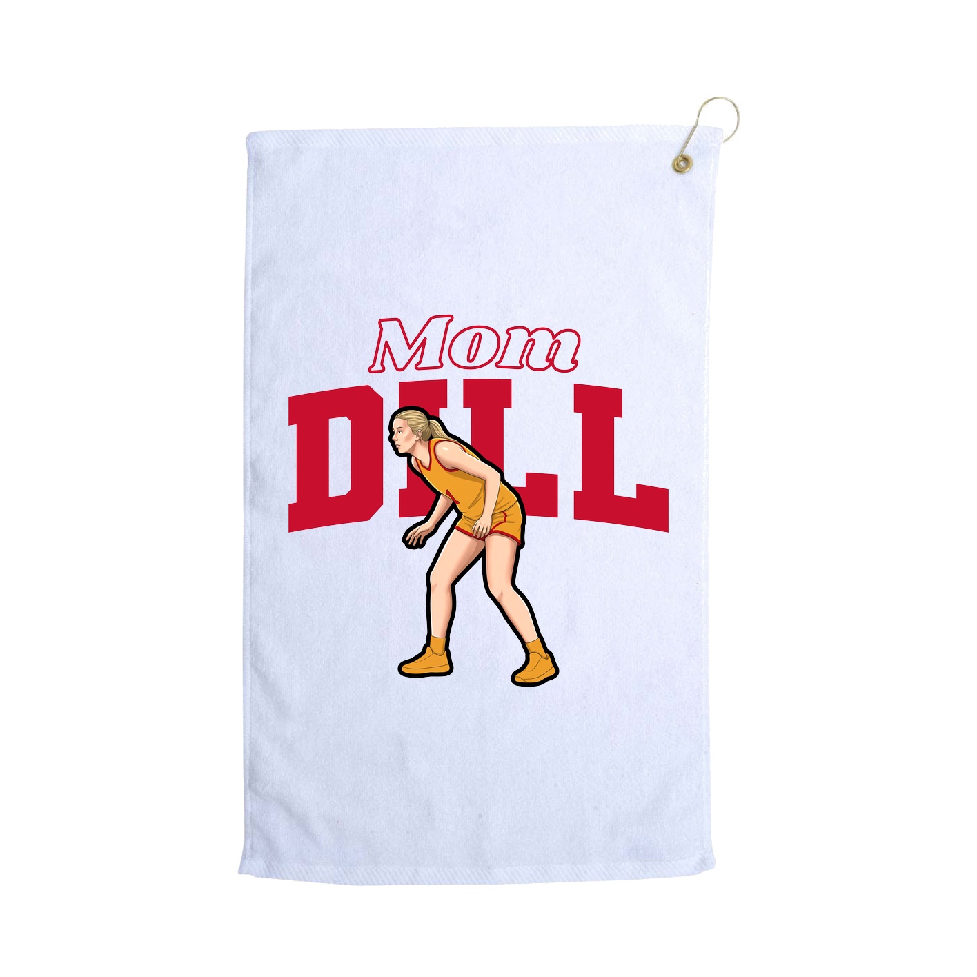 Golf Towel — Mothers Day Block in White