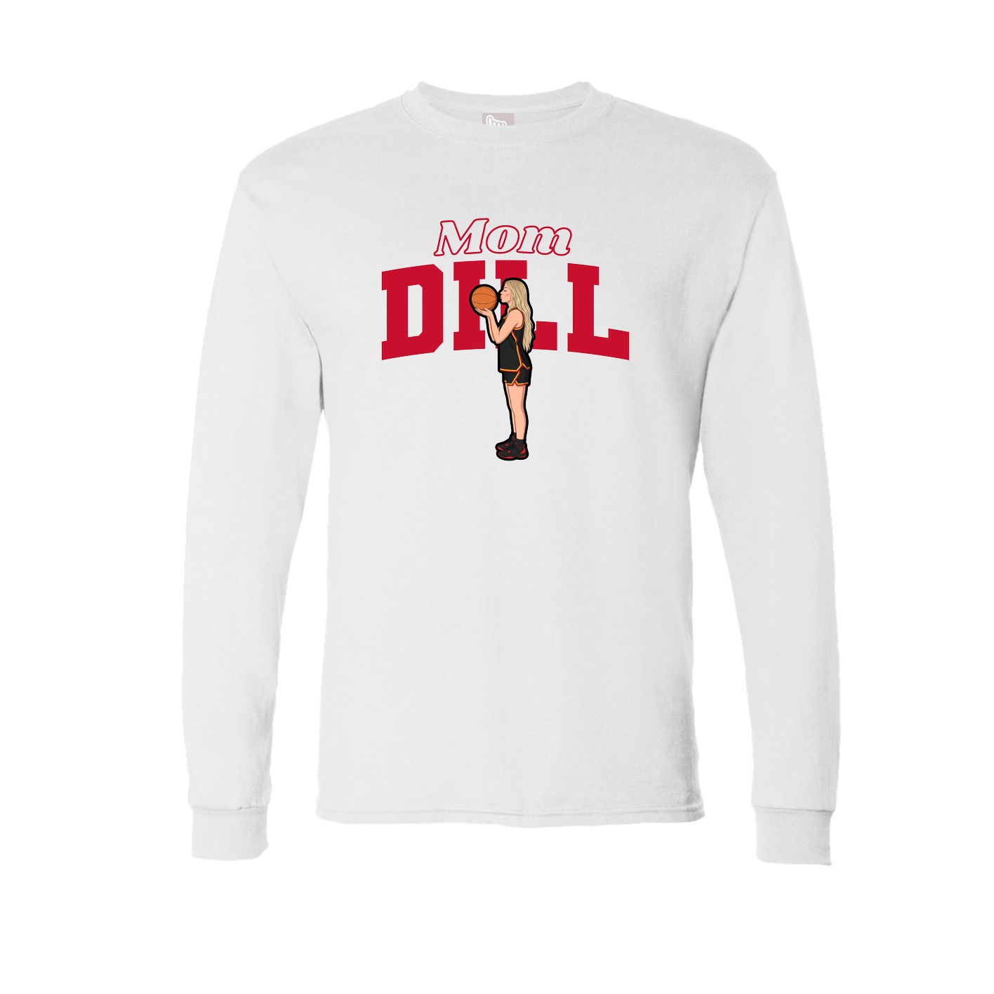 Long Sleeve Tee — Mothers Day Block in White