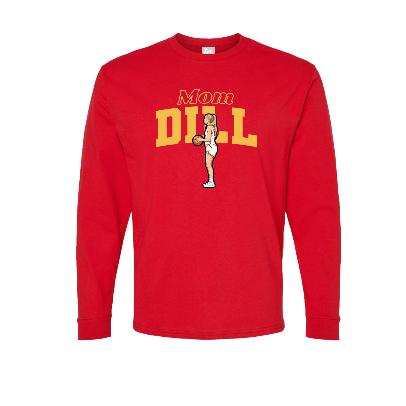 Long Sleeve Tee — Mothers Day Block in Red