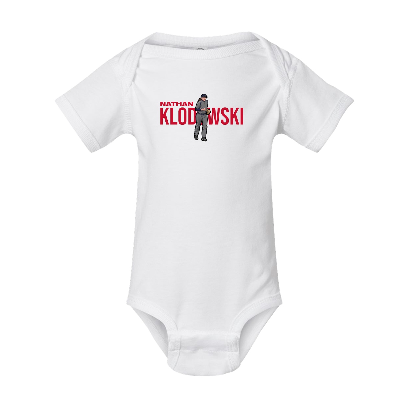 Baby Onesie — Player Name in White