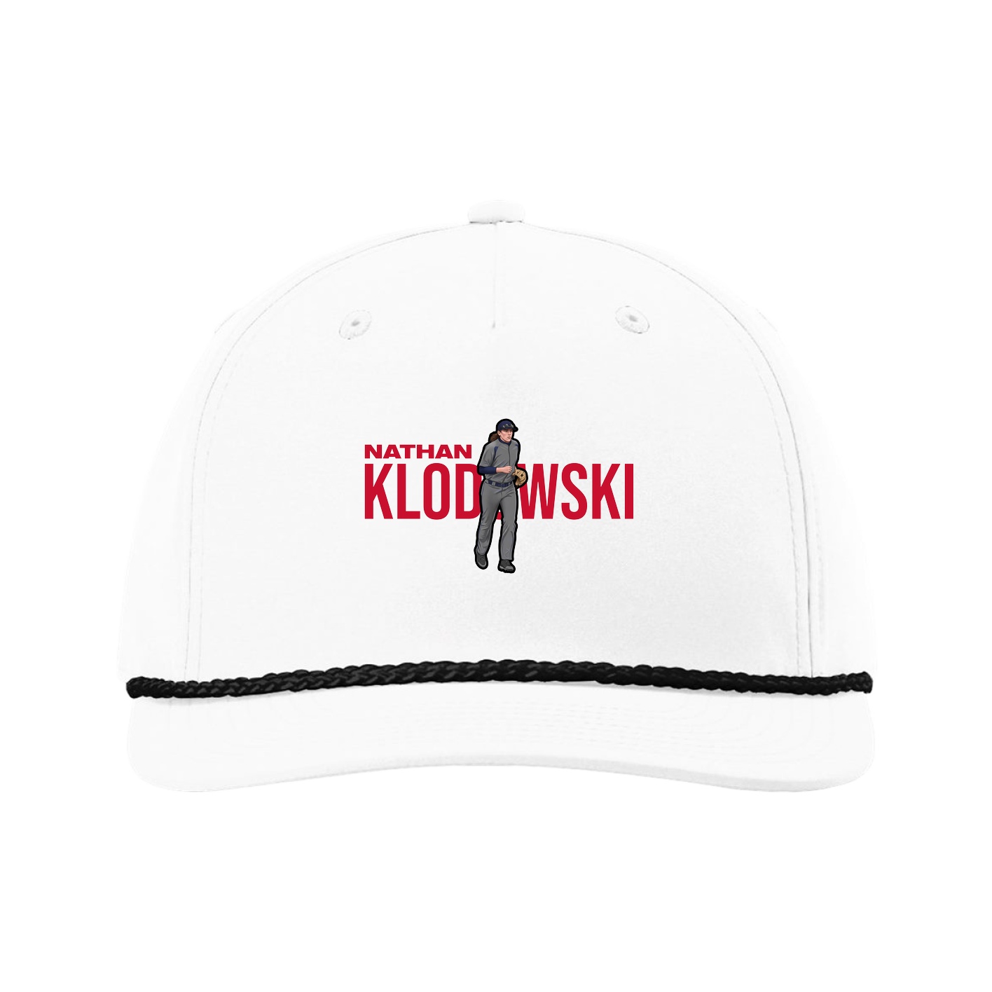 Five-Panel Classic Rope Cap — Player Name in White