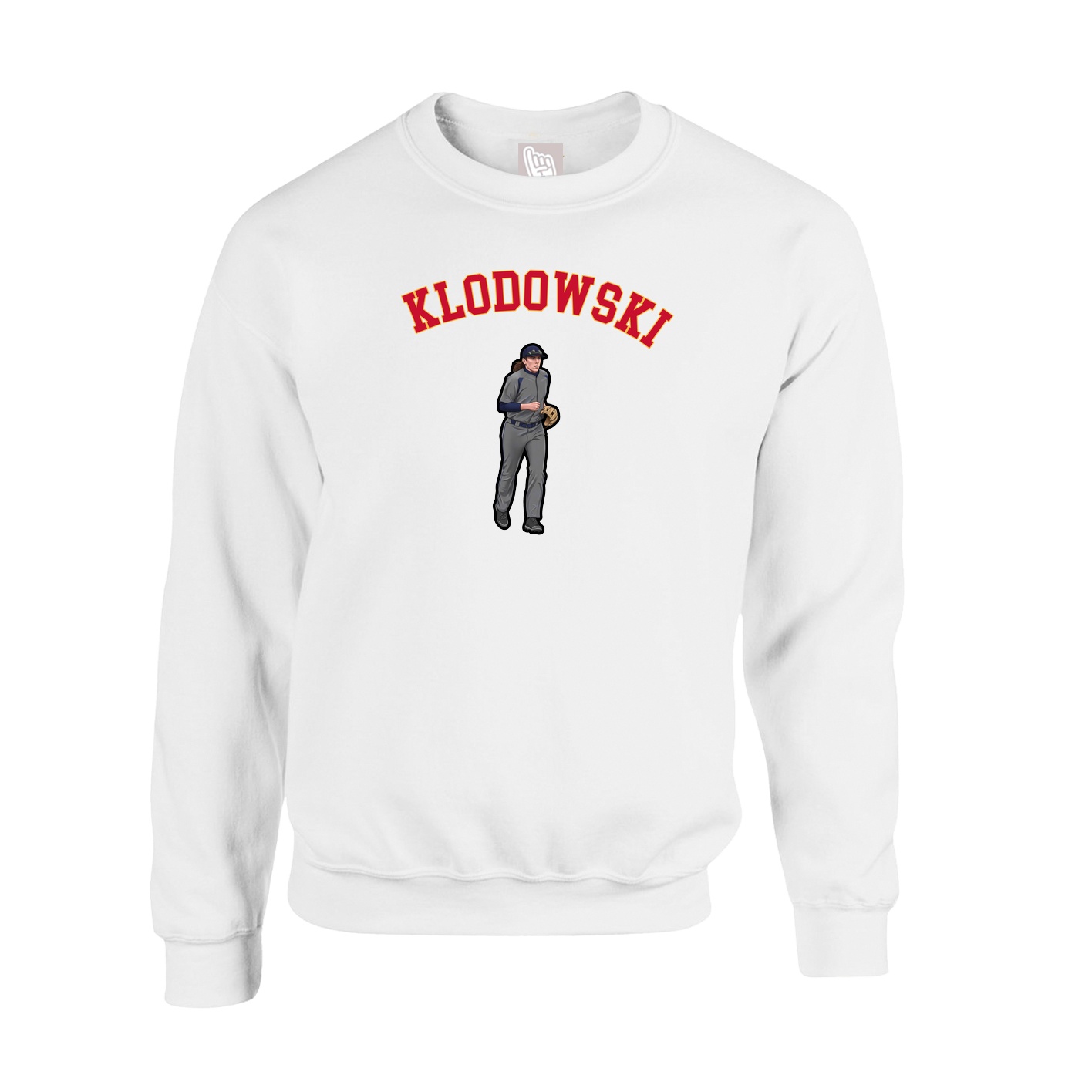 Fleece Crew — Shirsey Arch in White