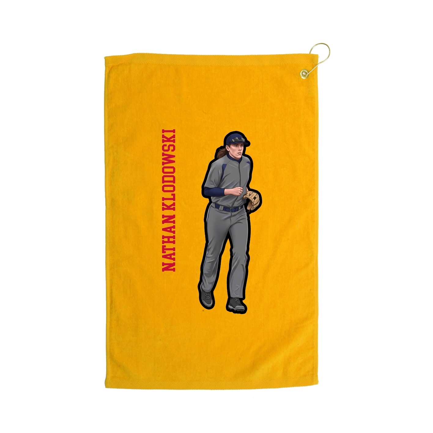 Golf Towel — Name Vertical in Gold