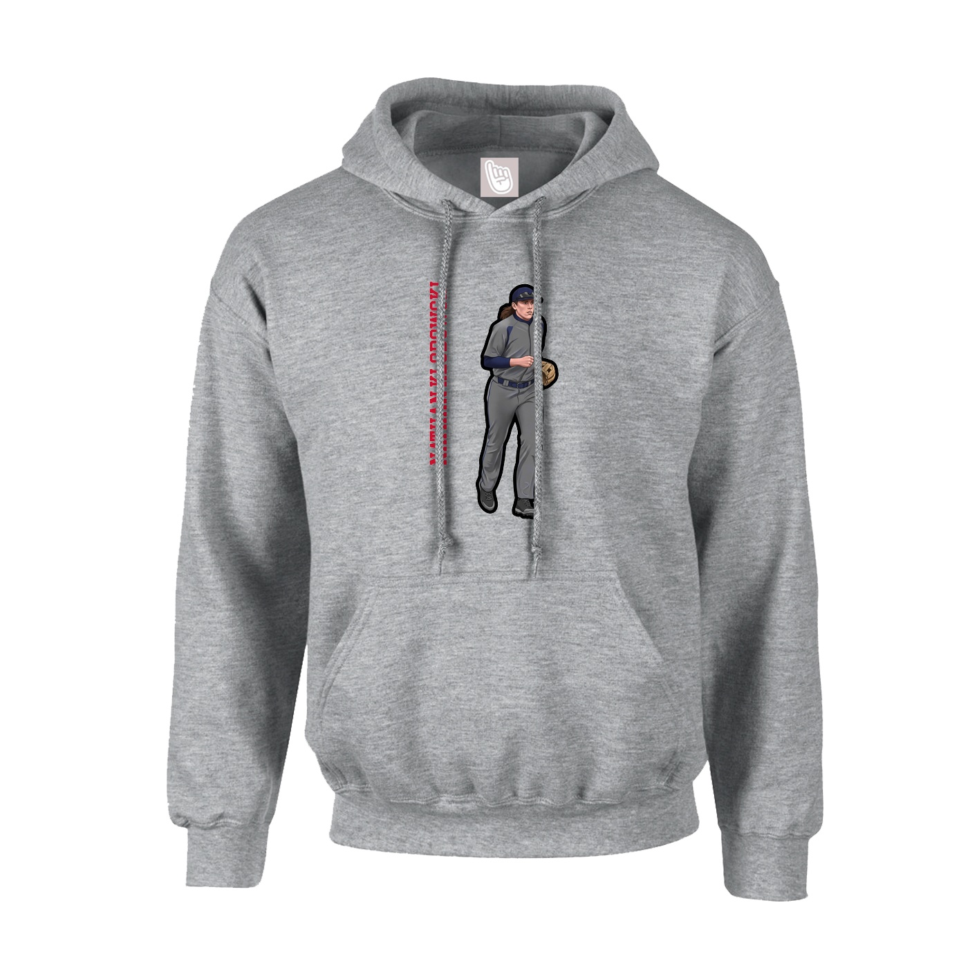 Youth Hoodie — Name Vertical in Grey