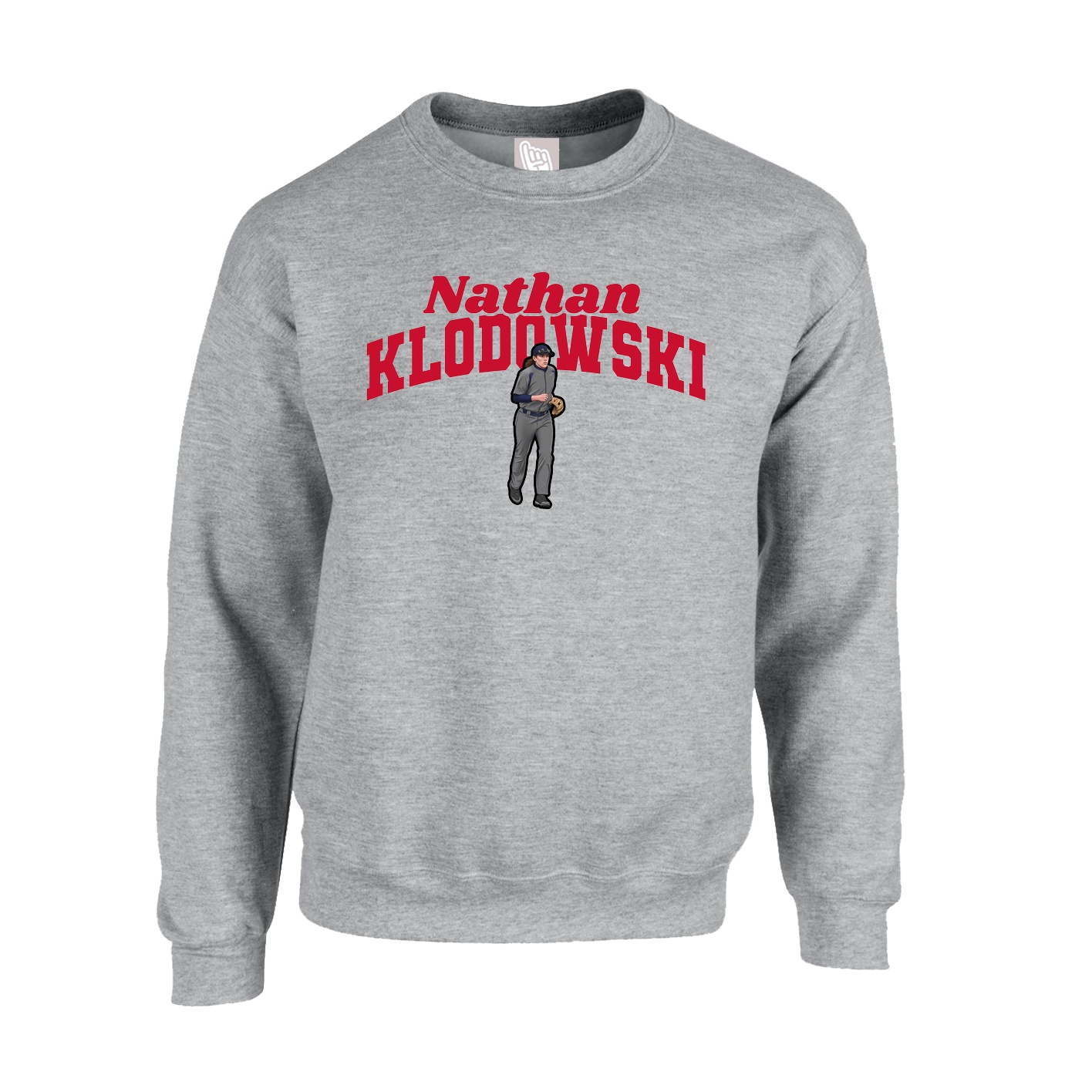 Fleece Crew — Signature Arch in Grey