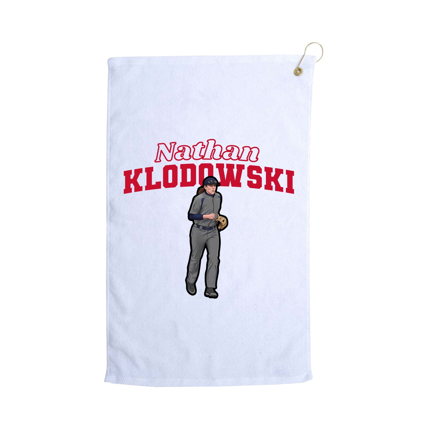 Golf Towel — Name Arch in White