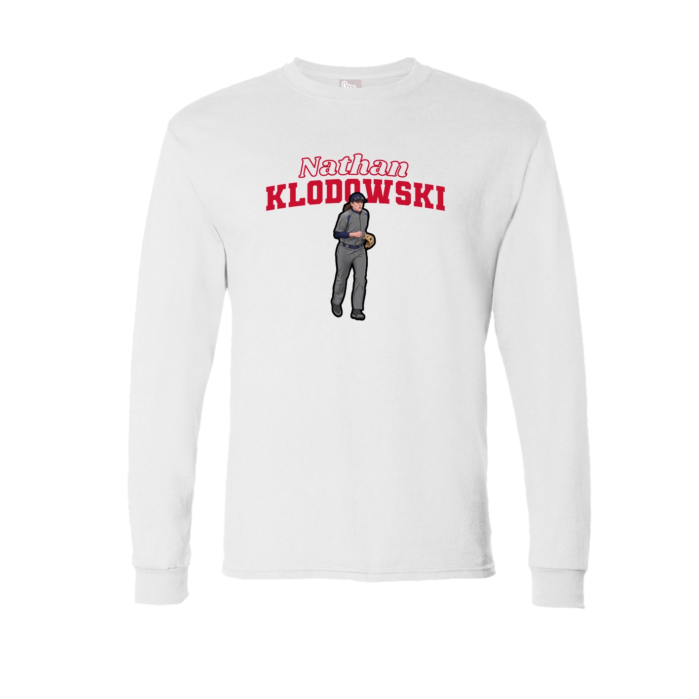 Long Sleeve Tee — Name Arch in White