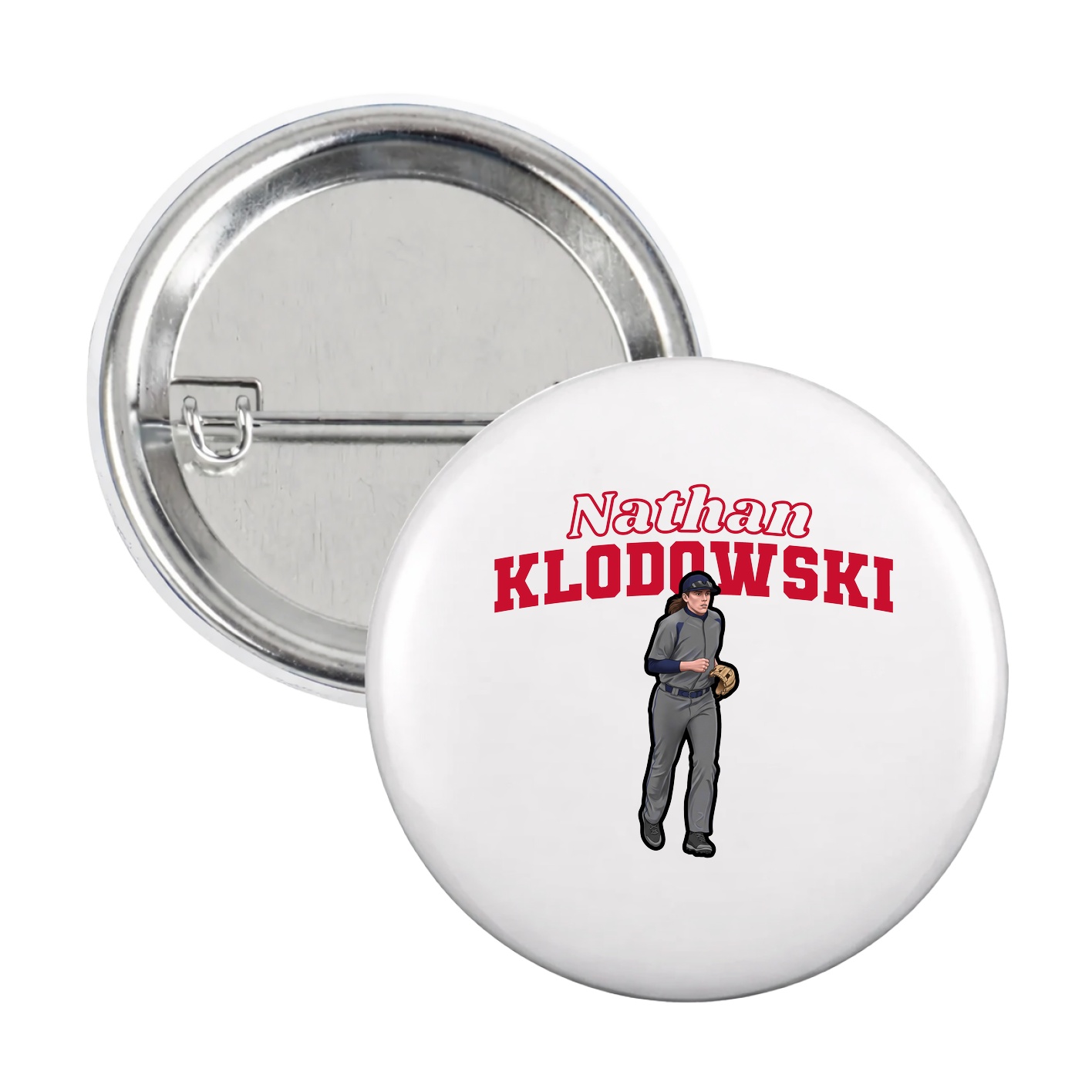 Game Day Button — Name Arch in White