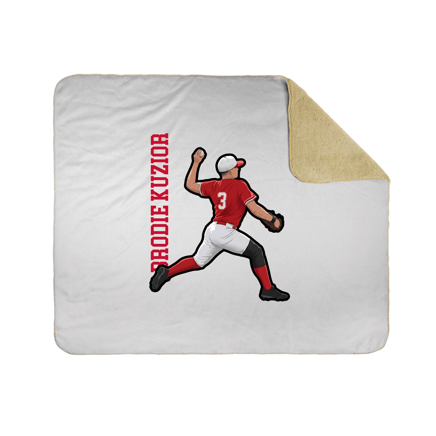 Throw Blanket — Name Vertical in White