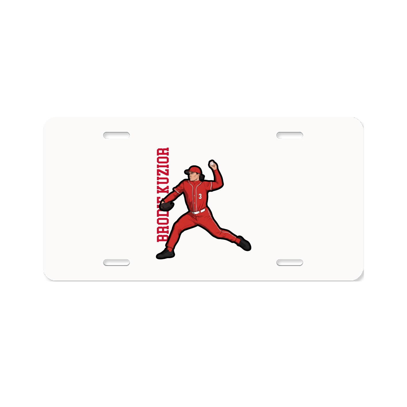 License Plate — Name Vertical in Classic