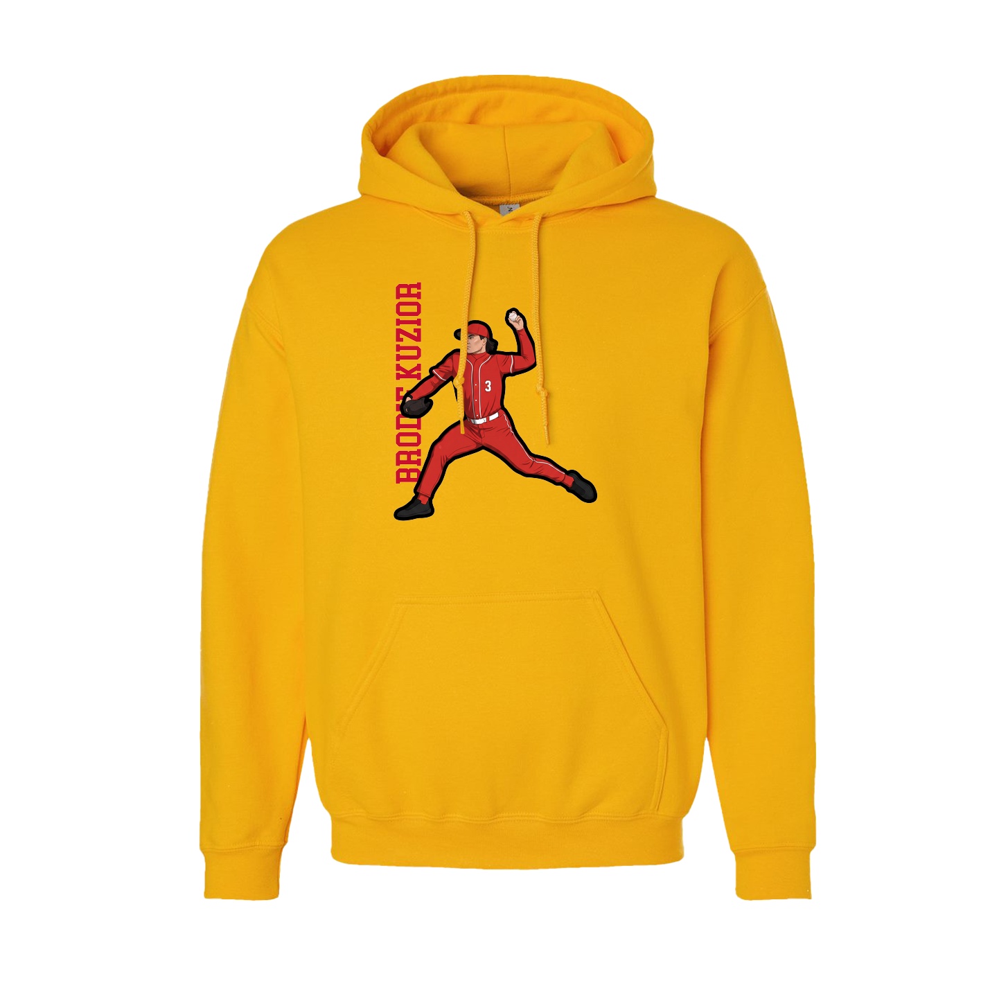 Youth Hoodie — Name Vertical in Gold