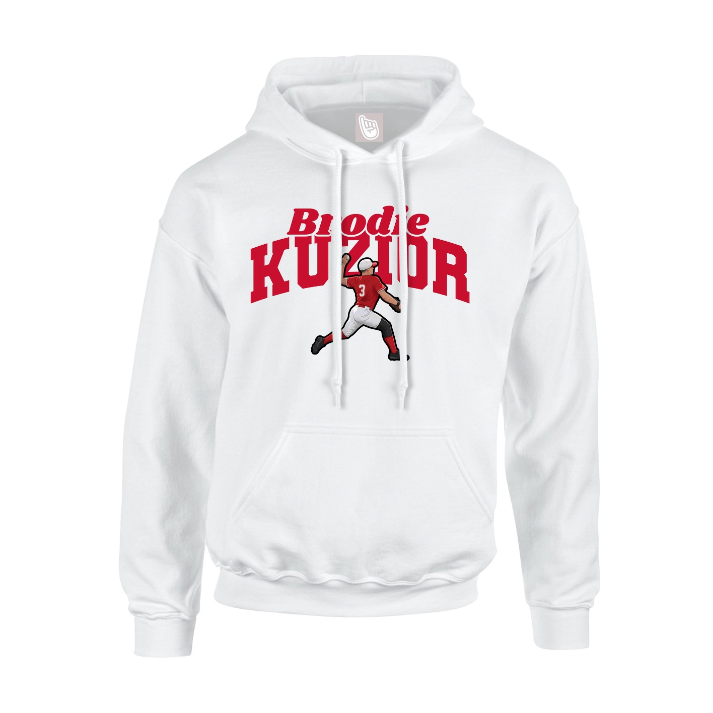 Youth Hoodie — Signature Arch in White