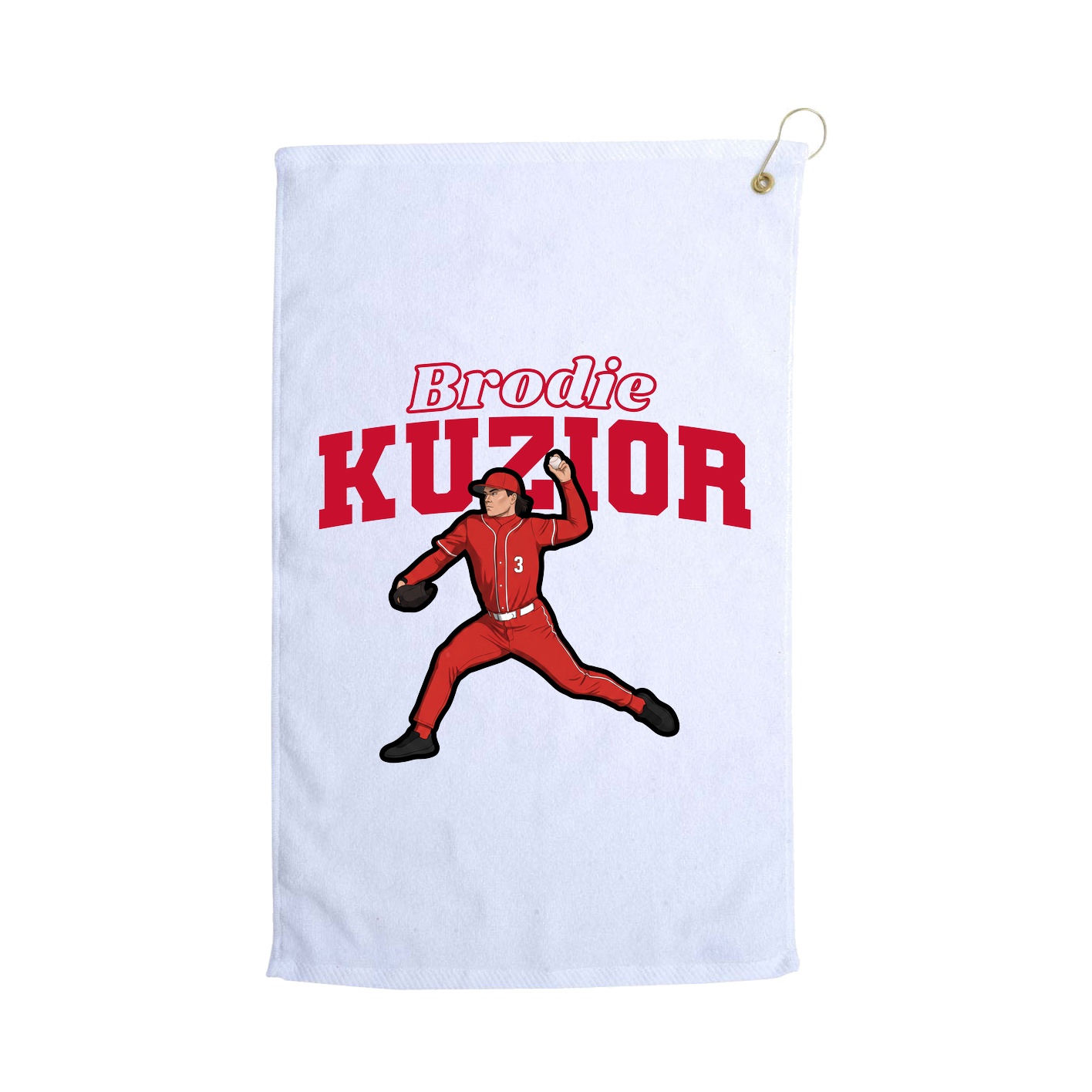 Golf Towel — Name Arch in White